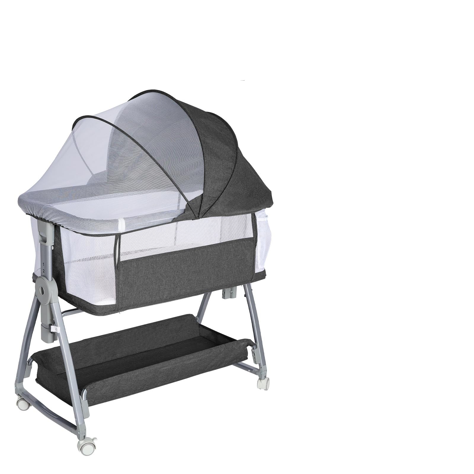 Bedside Bassinet for Baby, Adjustable Newborn Bassinet with Wheels
