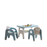 Kids Table and 2 Chairs Set, Large Built-in Storage, Montessori Toddlers
