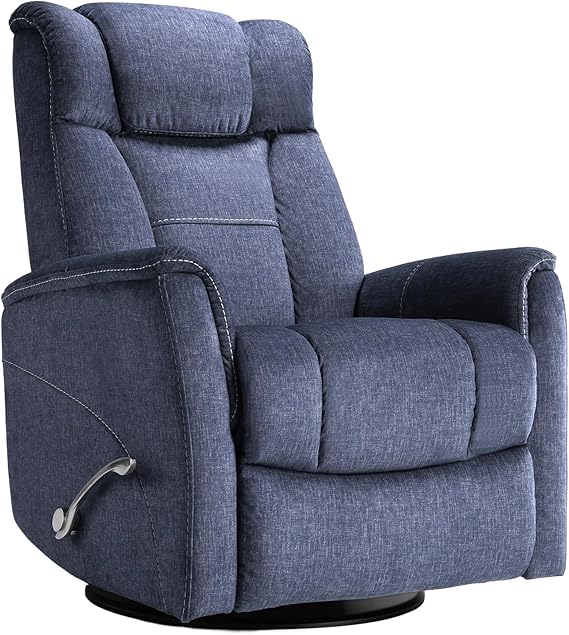 Swivel Rocking Recliner, Manual Comfy Nursery Glider Rocker Chair