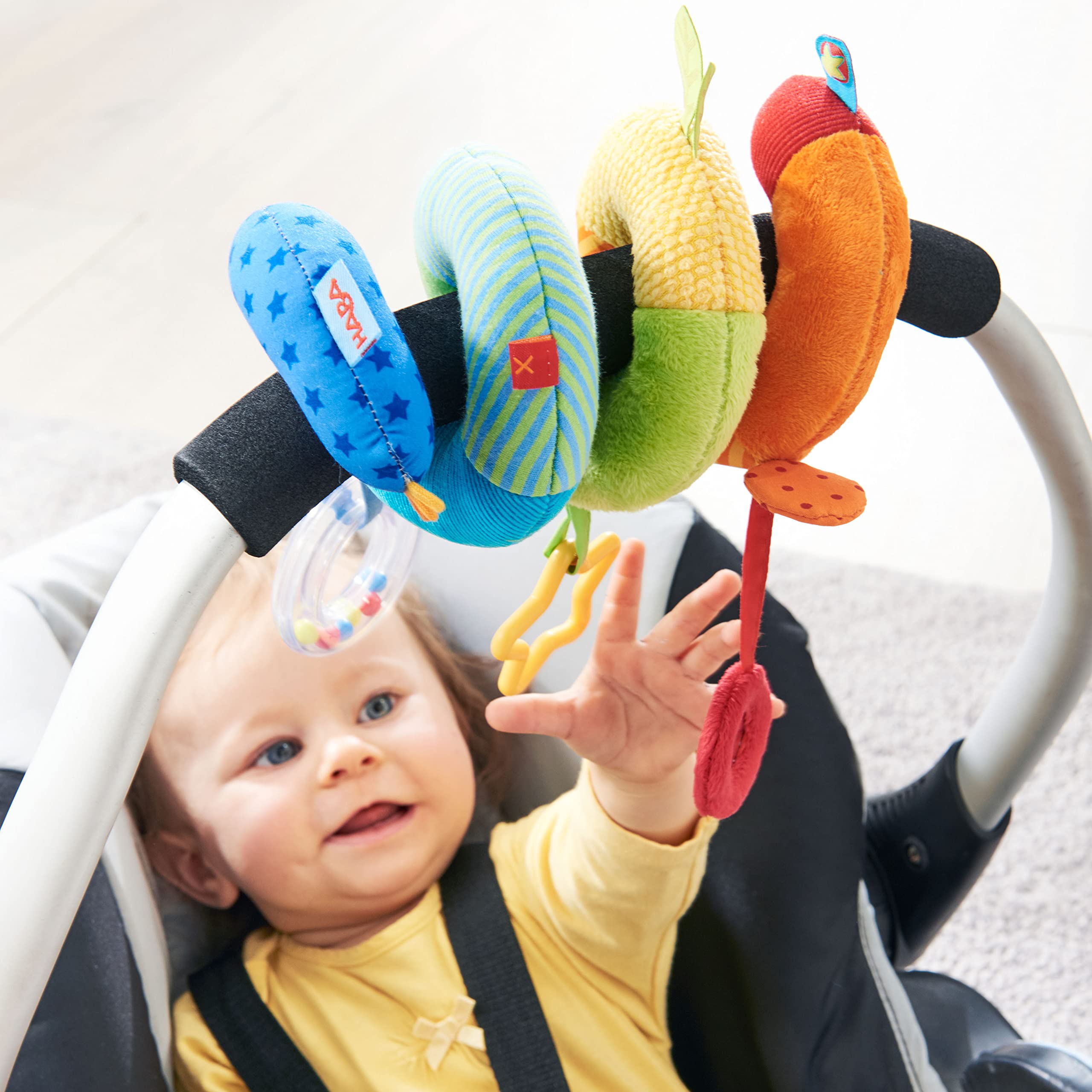 Rainbow Activity Spiral Car Seat Toy and Stroller Toys for Baby 0-6 Months