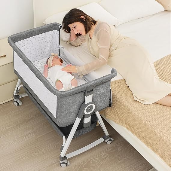 4-in-1 Baby Bassinet Bedside Sleeper for Newborns - Baby Rocking