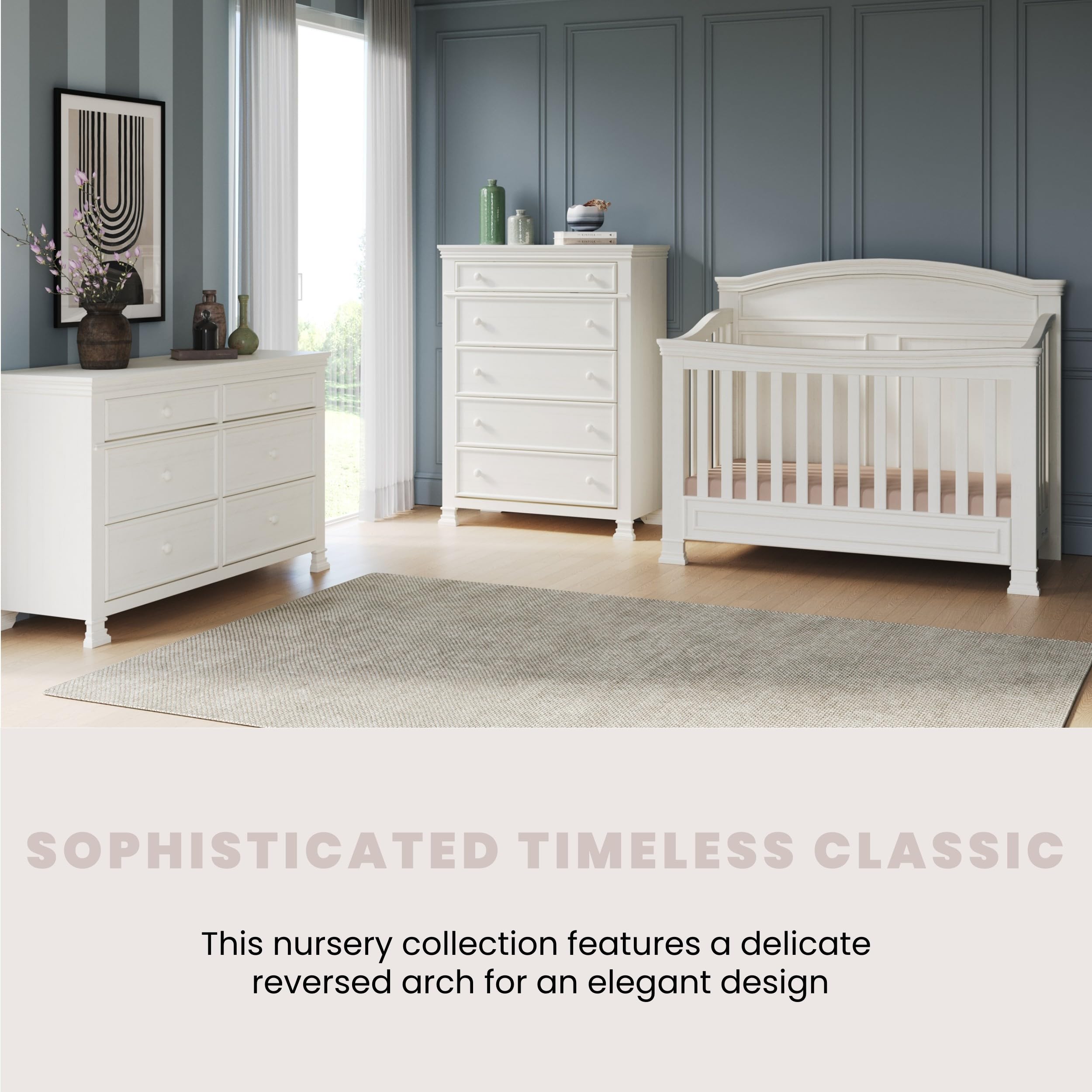 4-in-1 Convertible Crib with Adjustable Mattress