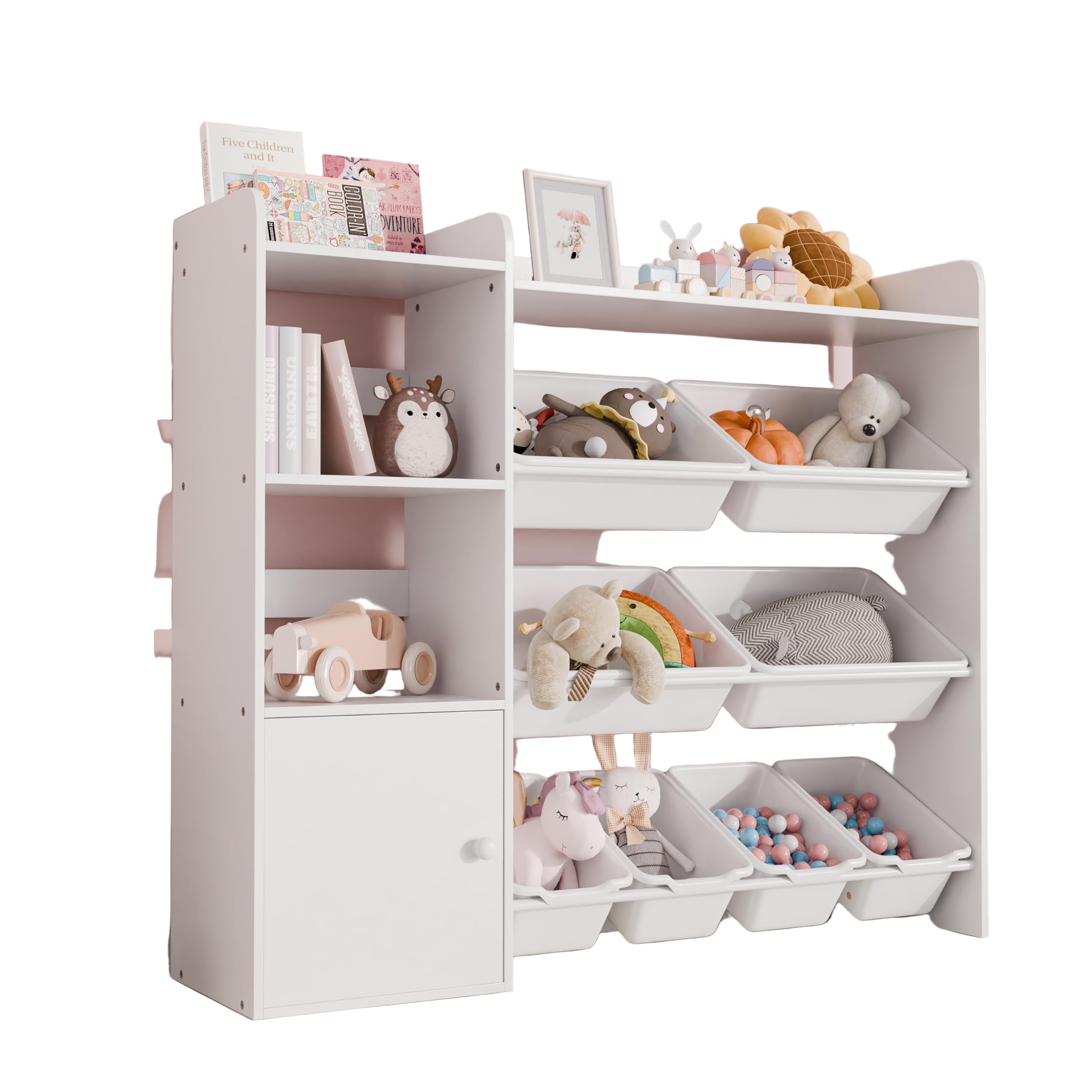 Kids Toy Storage Organizer, 4-Tier Toy Organizers W/8 Removable