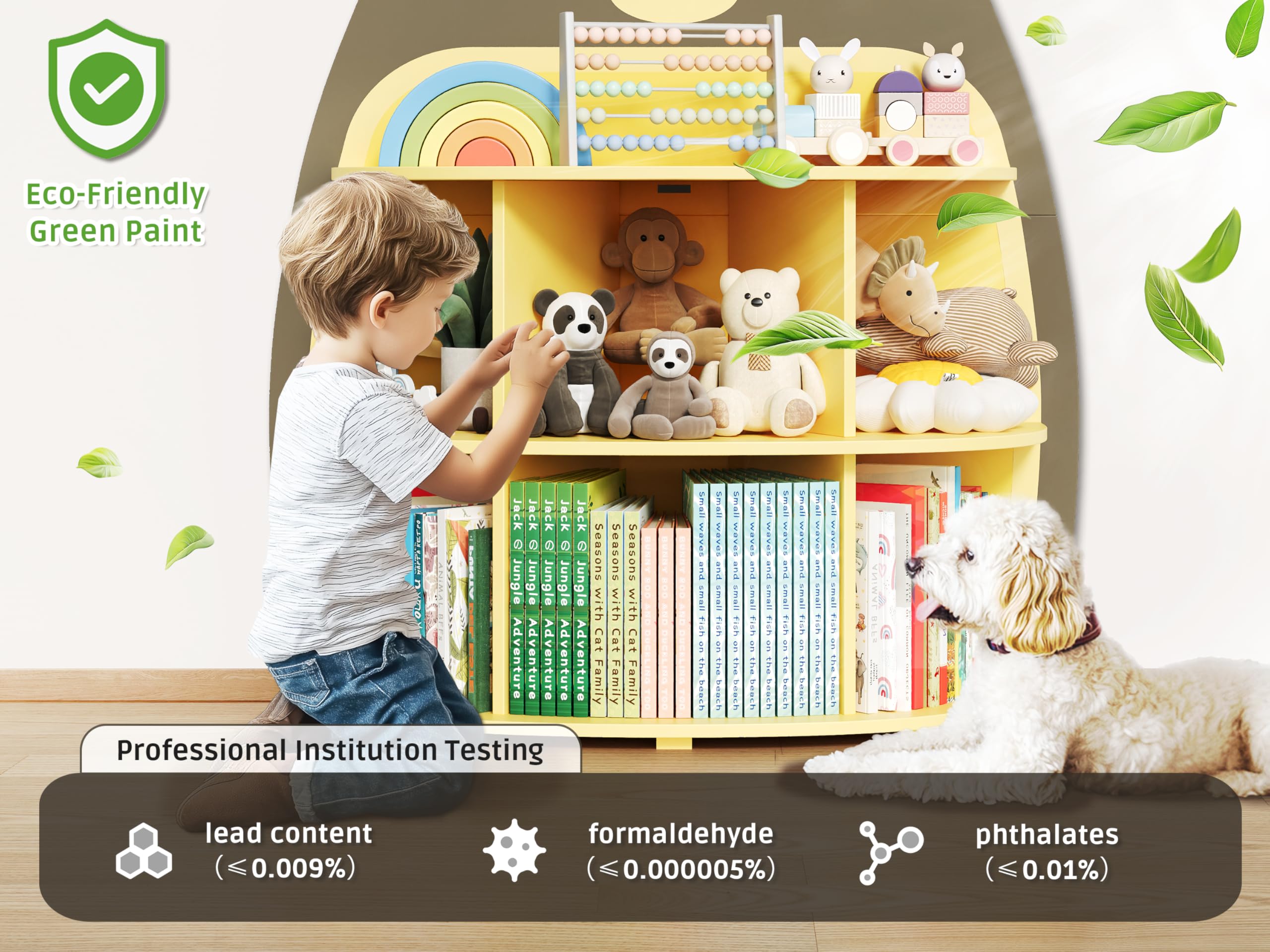 Vailando Bookshelf and Toy Storage, Toddler Bookshelf, Book Shelf for Kids Rooms, Toy Storage Organizer for Kindergarten, Playroom, Nursery,Kids Room