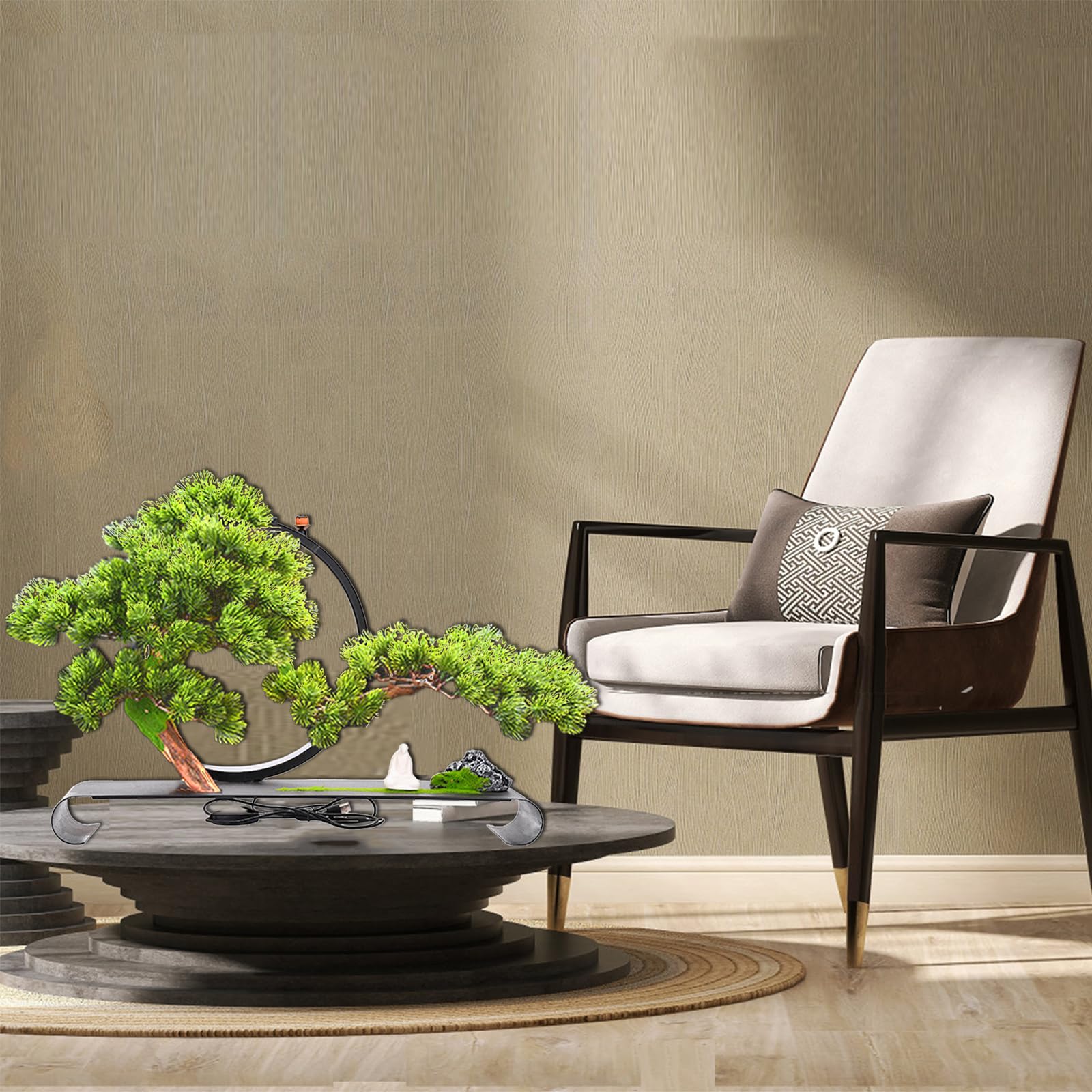 LED Bonsai Tree with Lamp Ring and Backflow Incense Holder