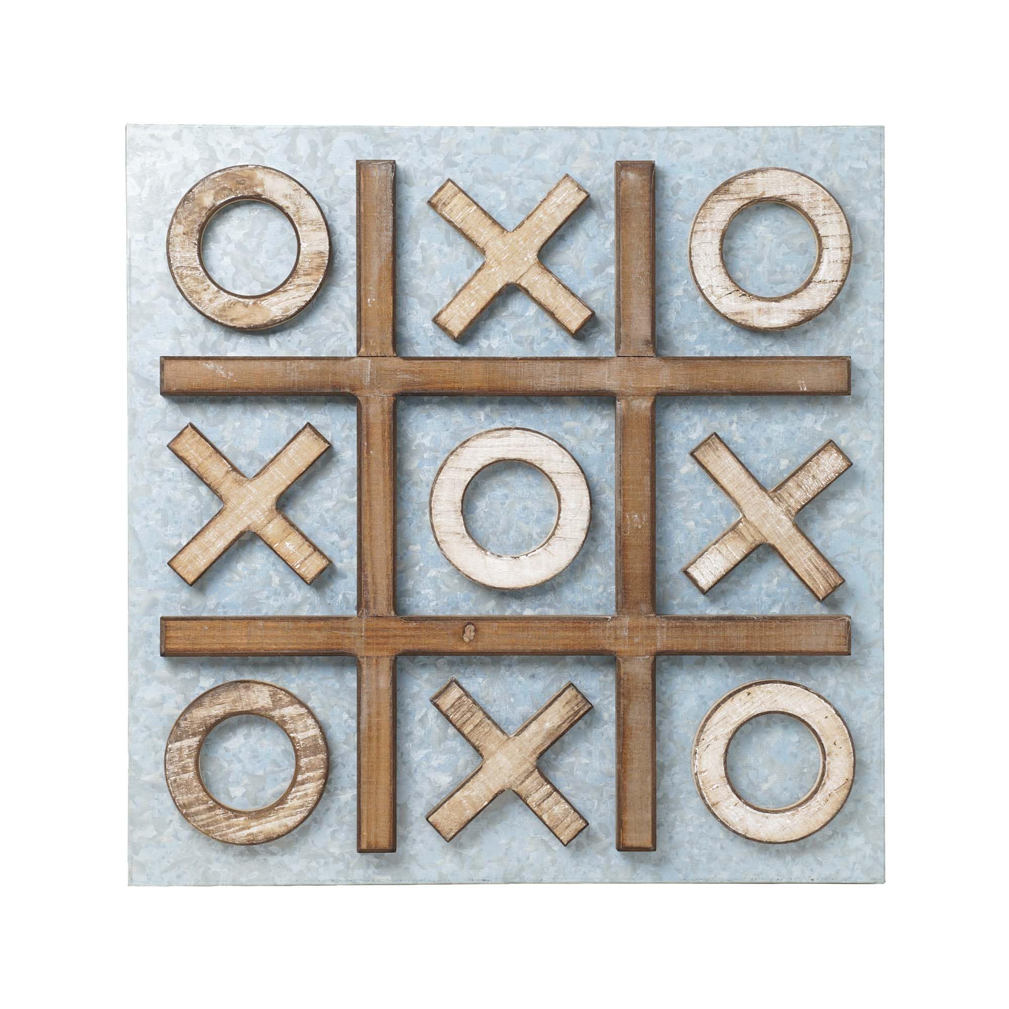 Art Decor Magnetic Tic Tac Toe Board Game Set - Wall Mounted
