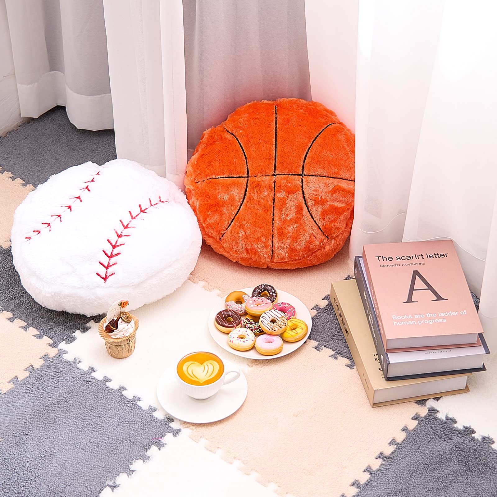 Pcs Sports Throw Pillows Fluffy Stuffed Soccer Basketball Baseball P