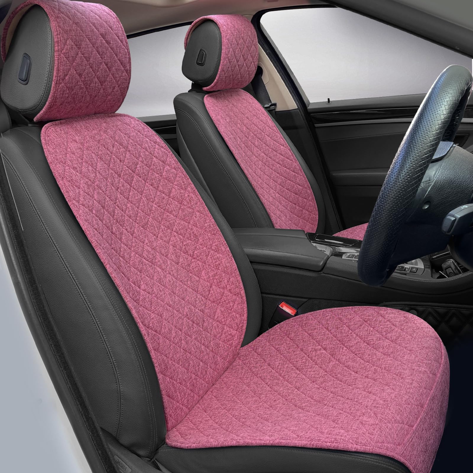 Linen Car Seat Cover - Non-Slip & Breathable - Universal Fit for Cars
