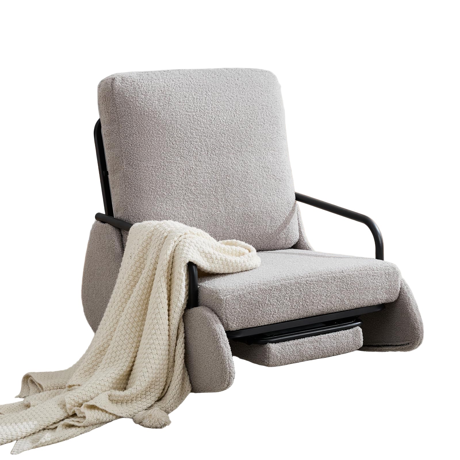 Nursery Rocking Chair, Teddy Upholstered Glider Rocker Modern Accent
