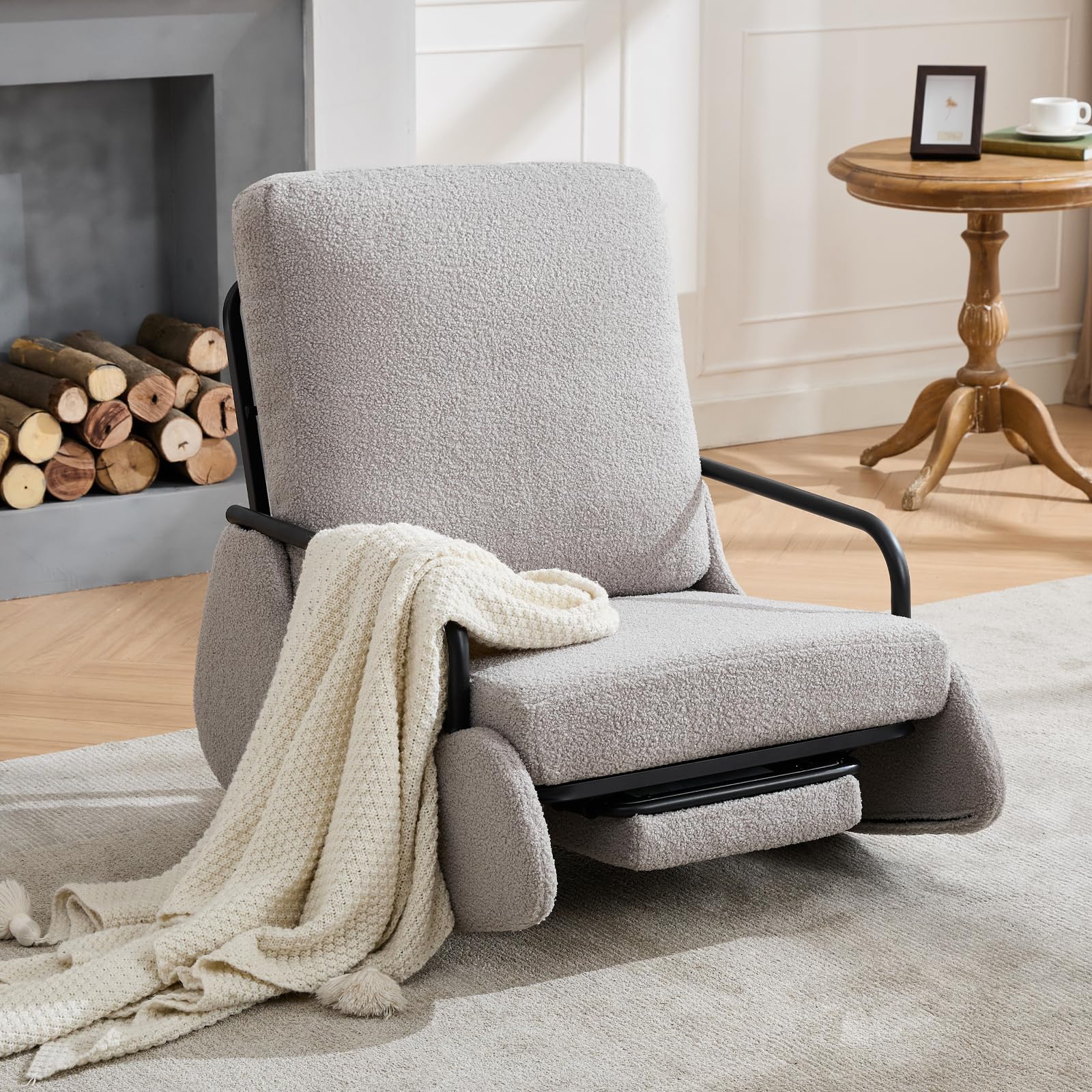 Teddy Upholstered Nursery Rocking Chair with High Backrest