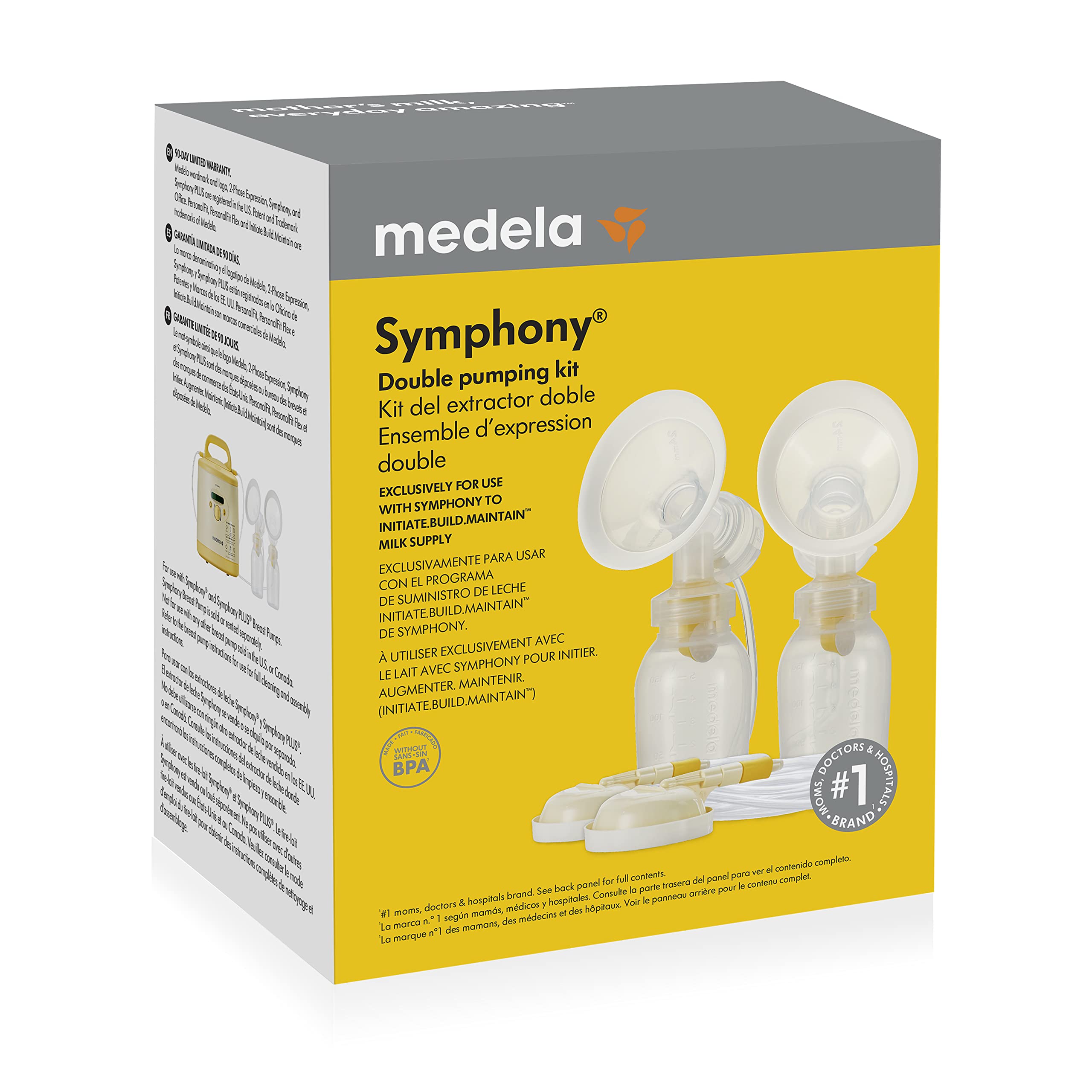 Symphony Breast Pump Kit, Double Pumping System Includes Everything Needed