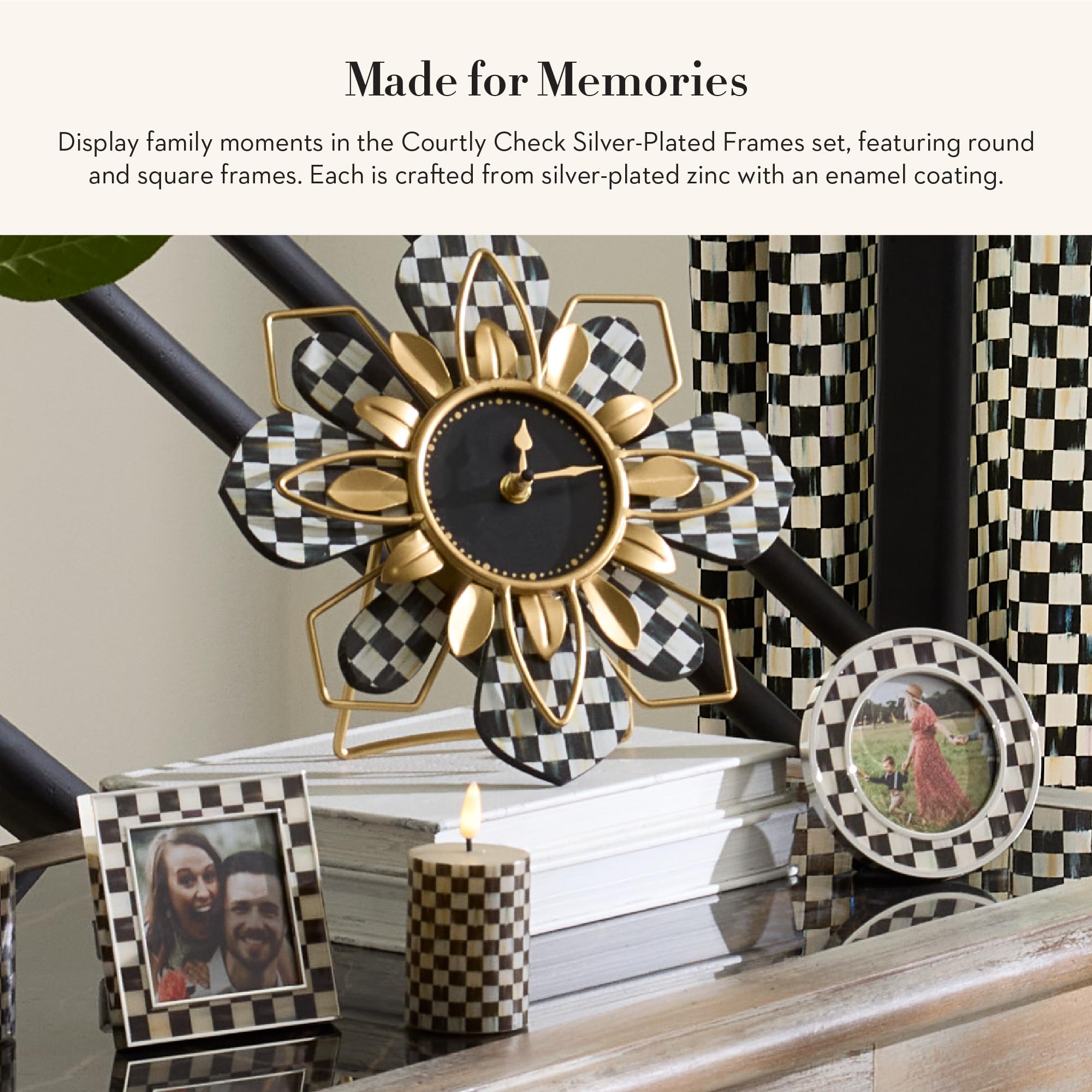 Set of 2 Silver-Plated Photo Frames, Cute Family Picture Frames