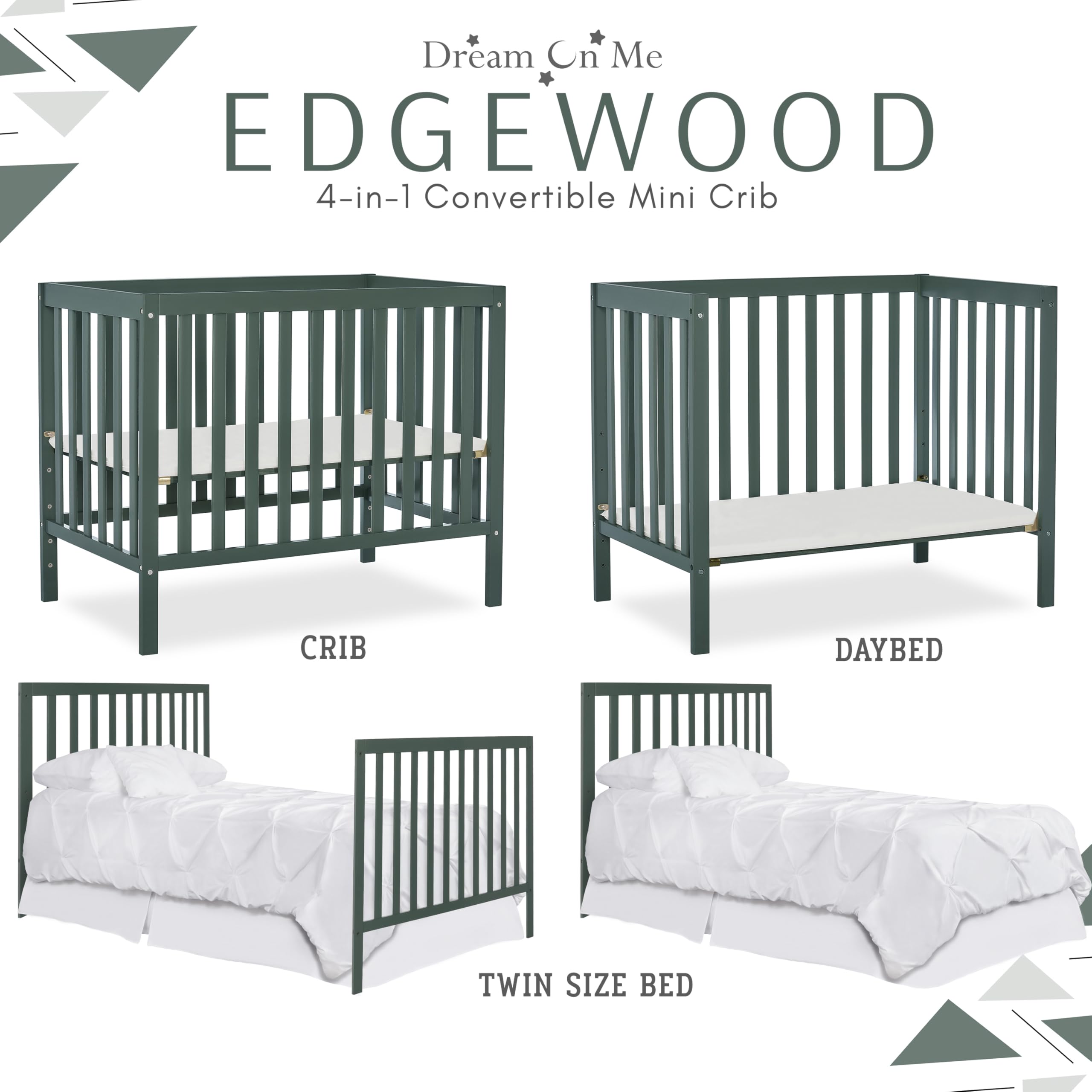4-in-1 Convertible Mini Crib with Changing Table