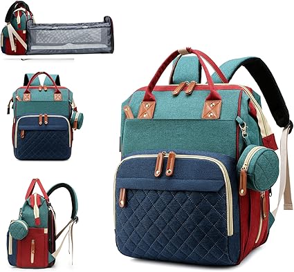 Bag with Changing Station, Waterproof 3 in 1 Baby Diaper Backpack