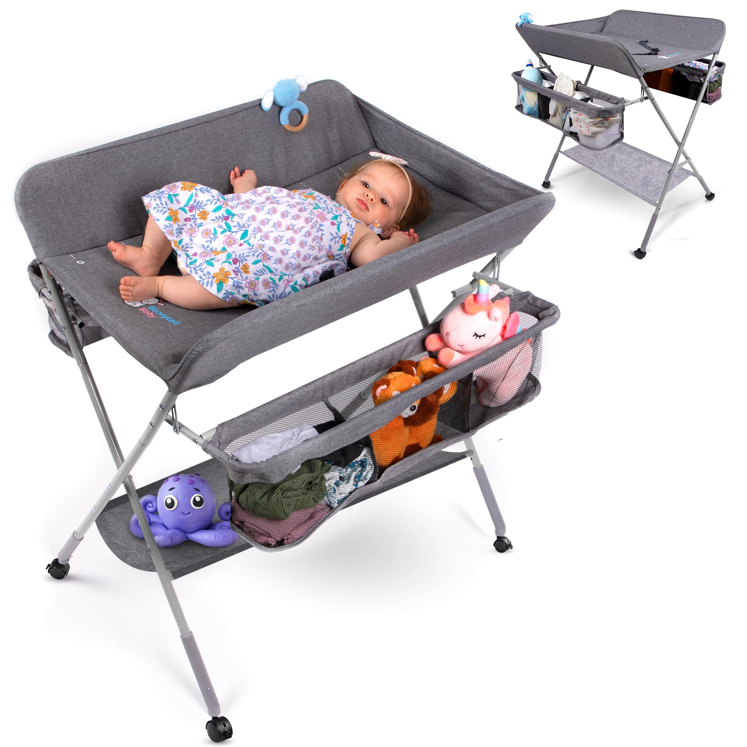 Portable Baby Changing Table with Storage