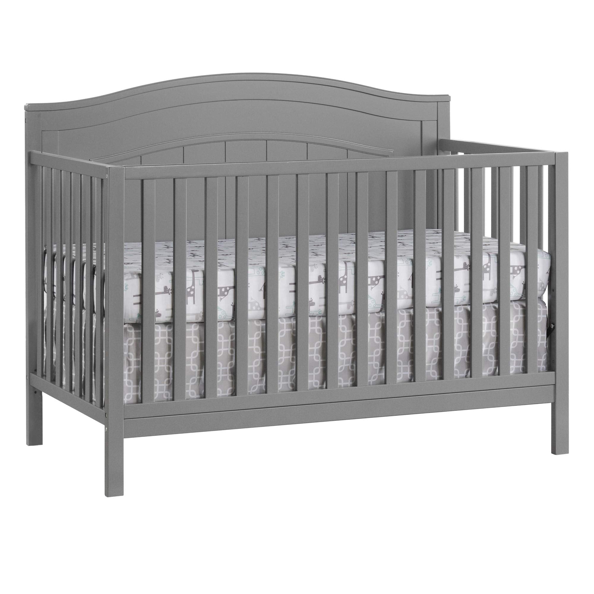 4-in-1 Convertible Baby Crib with Shiplap Headboard