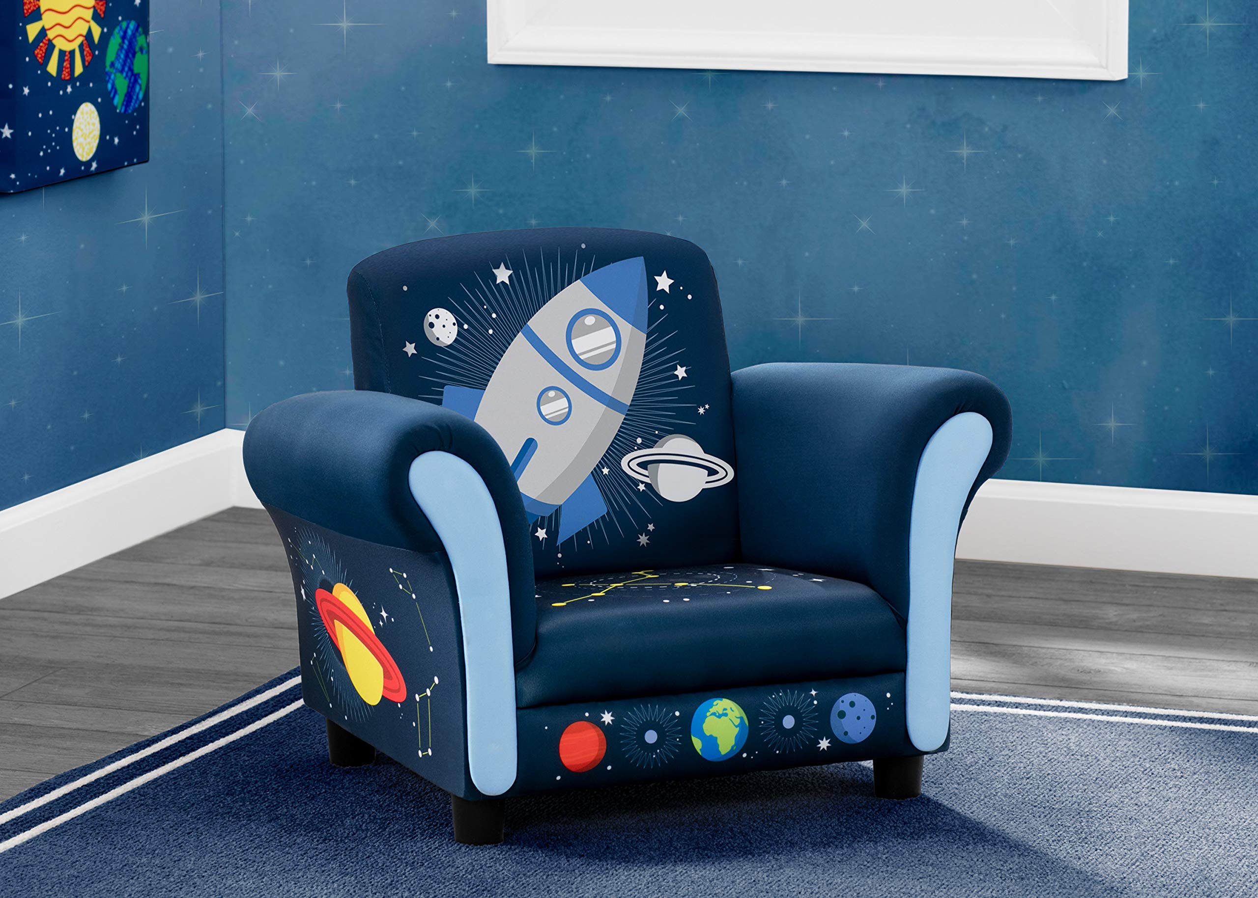 Space Adventures Kids Upholstered Chair, Blue
