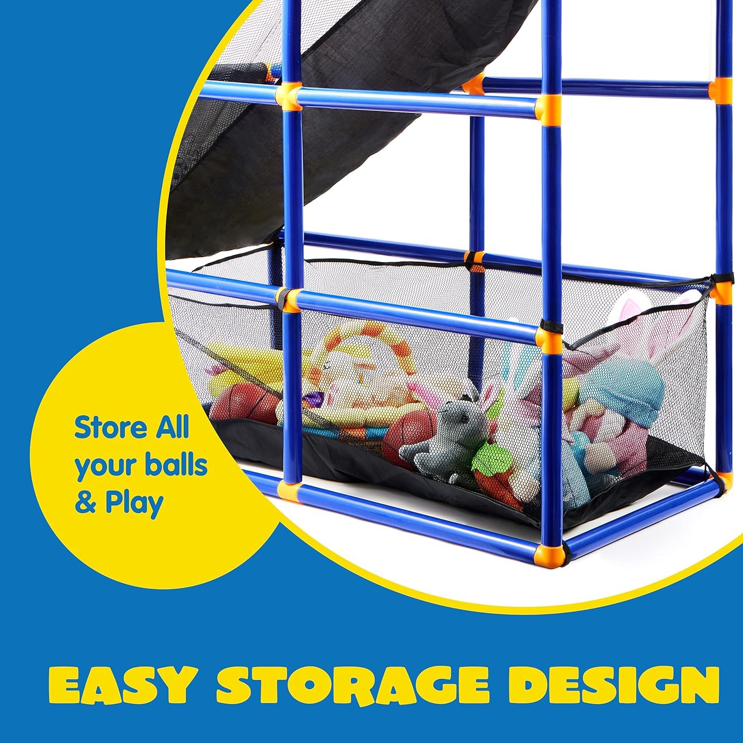 Kids Arcade Basketball Game Set with Adjustable Hoop