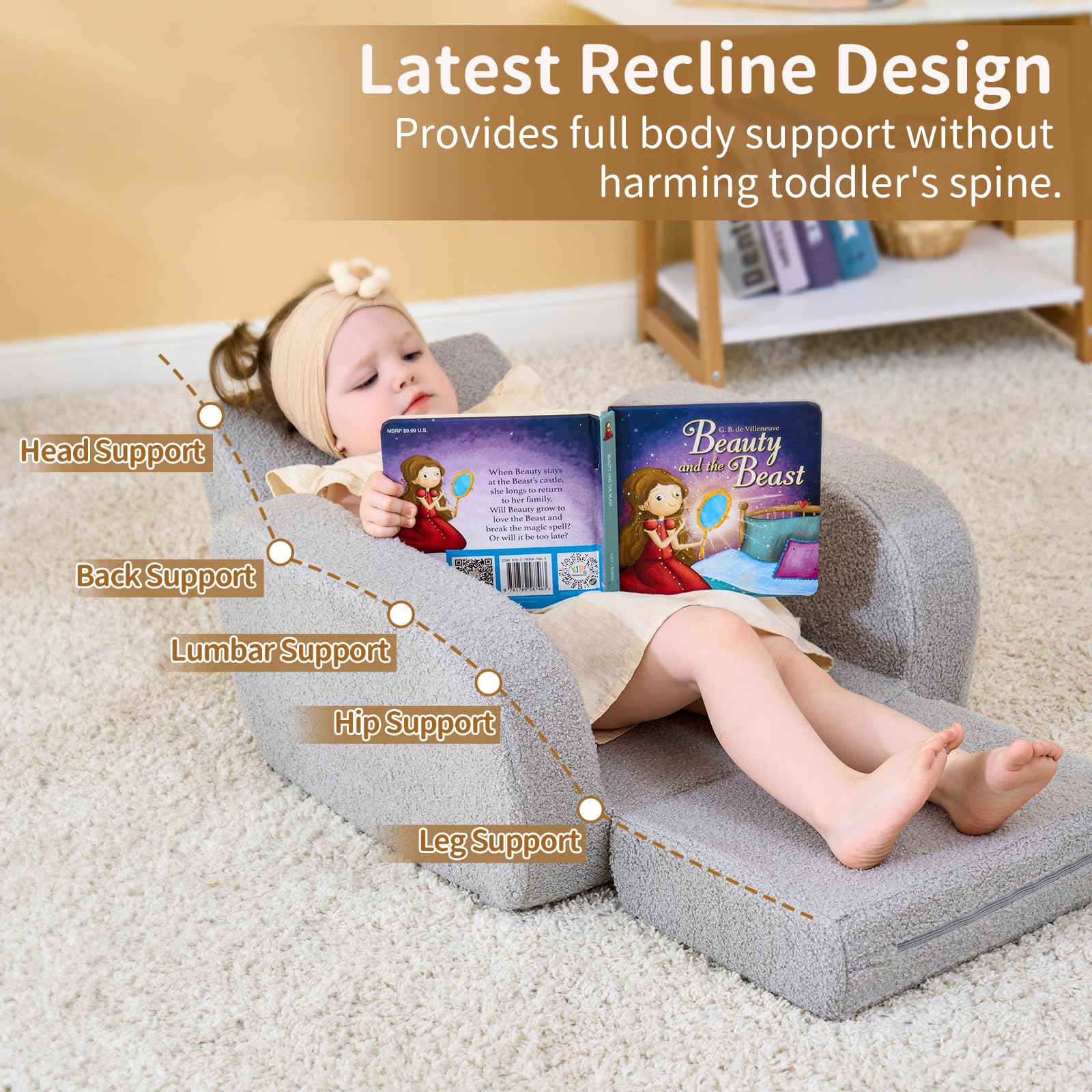 3-in-1 Toddler Couch with Fold Out Bed