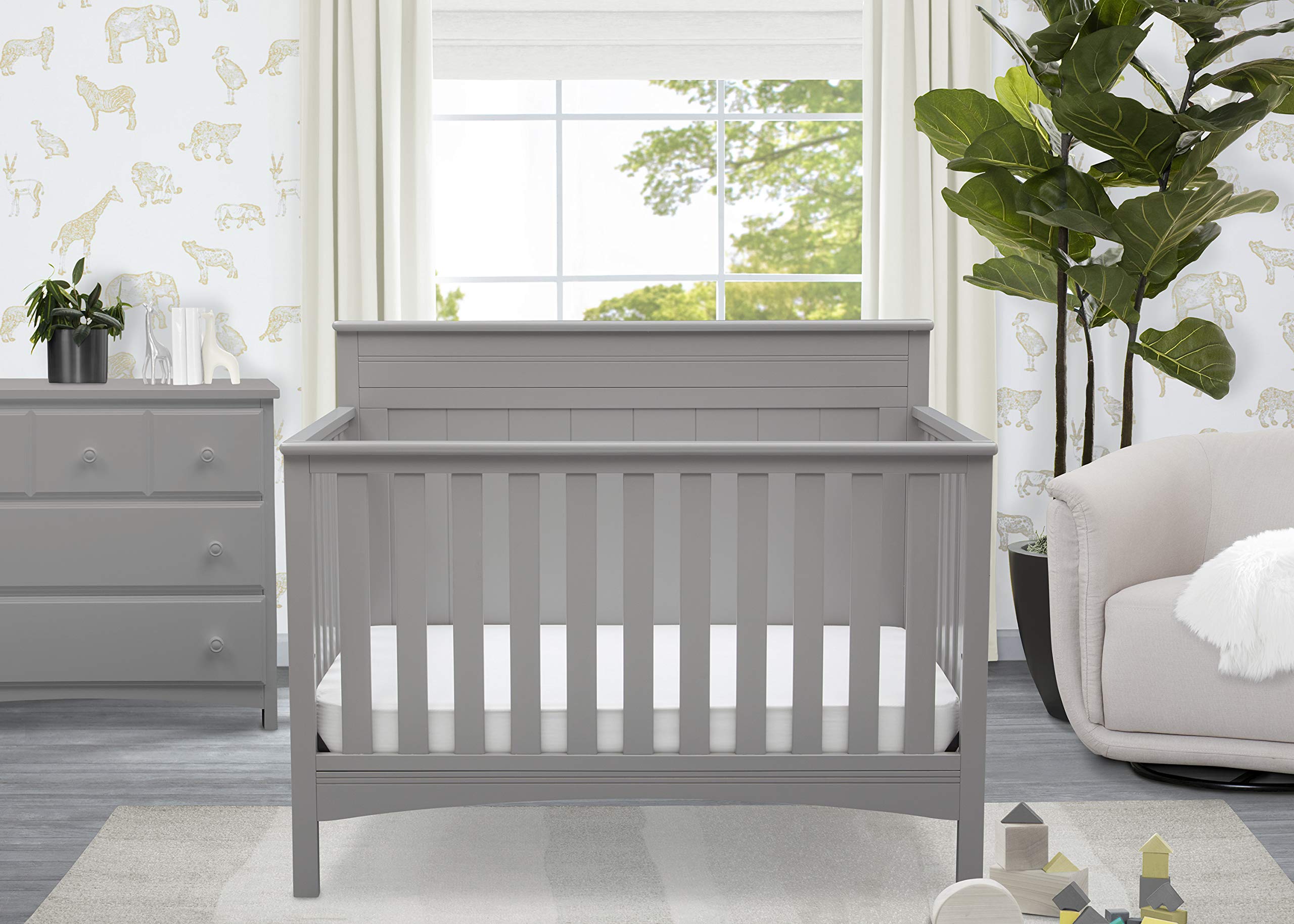 4-in-1 Convertible Baby Crib with Adjustable Mattress Heights