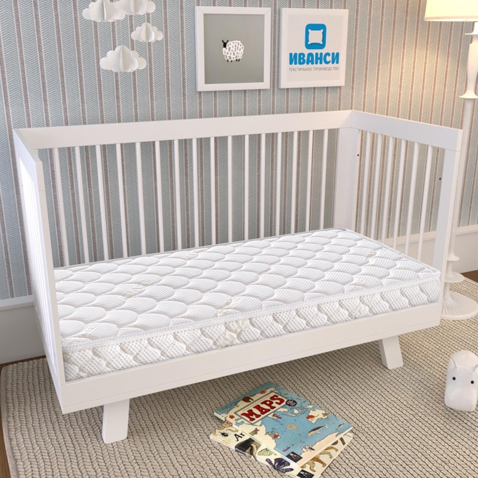 Dual-Sided Crib Mattress & Toddler Mattress – 52" x 27.6" x 5", 100%
