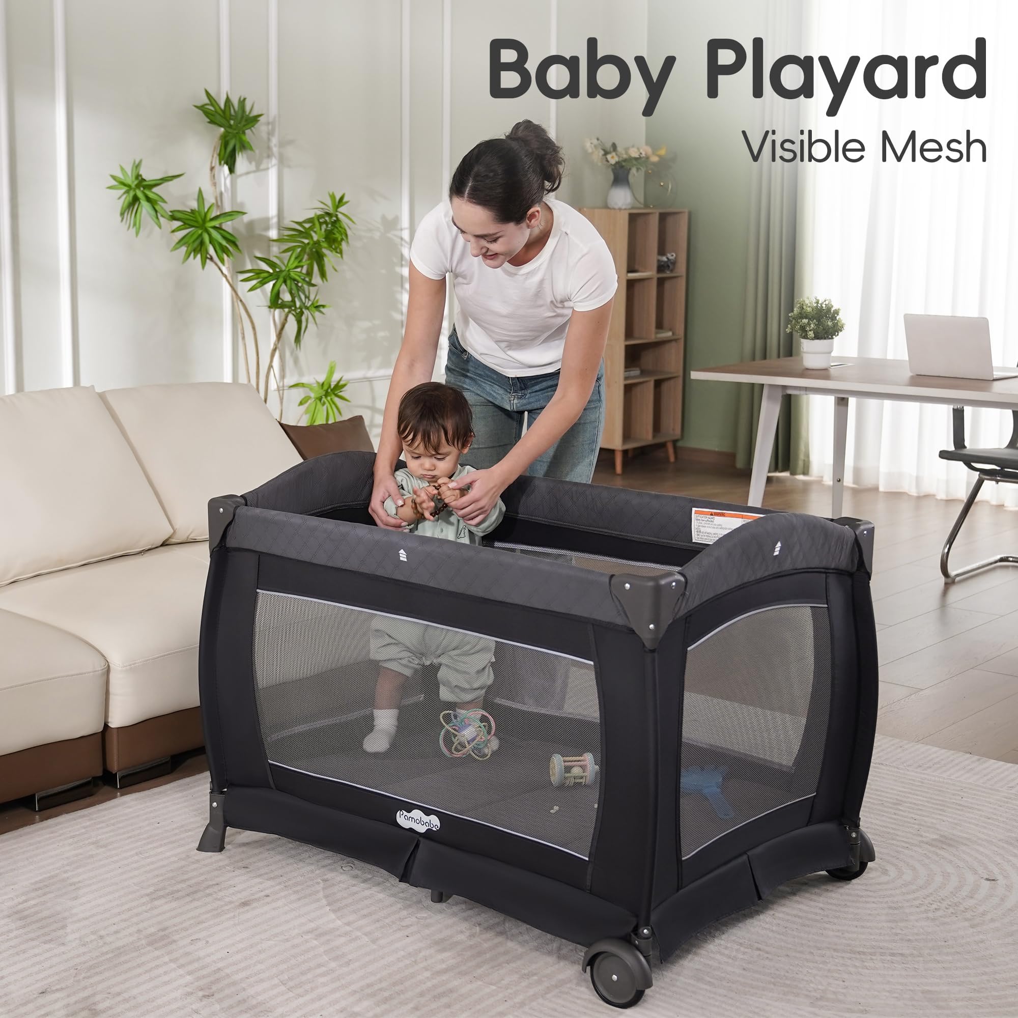 4-in-1 Portable Baby Playard with Bassinet
