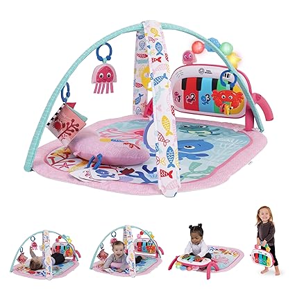 4-in-1 Kickin' Tunes Music and Language Play Gym and Piano Tummy Time Activity Mat