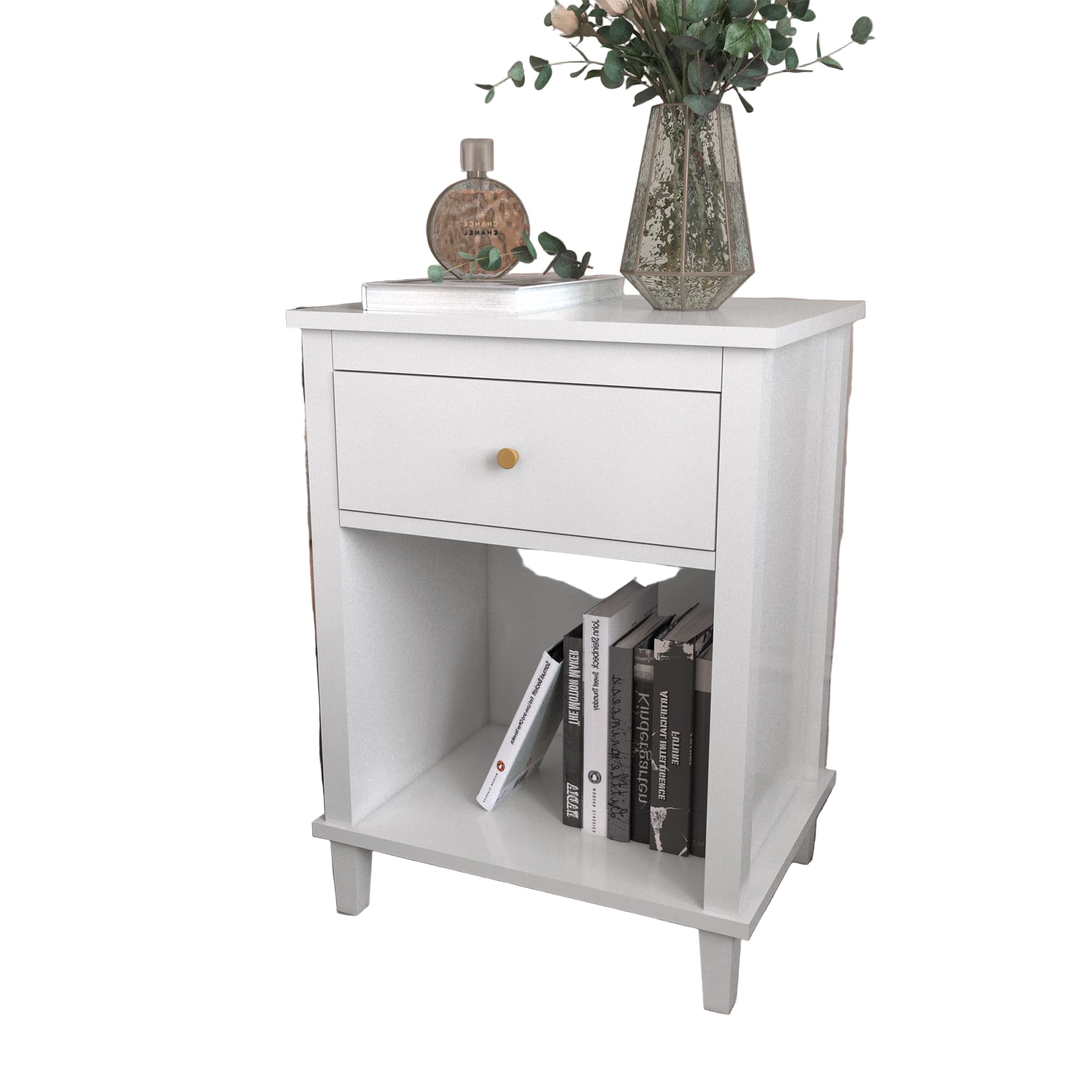 Modern Nightstand, Kids Nightstand with One Drawer