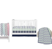 100 Percent Breathable Cotton Muslin/Percale 10 Piece Nursery Baby Crib Bedding Set