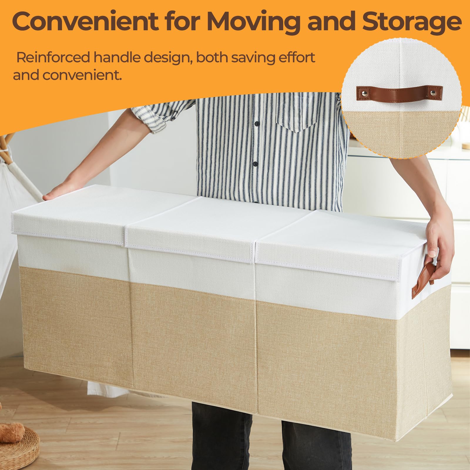 Extra Large Toy Box with Lid and Removable Dividers