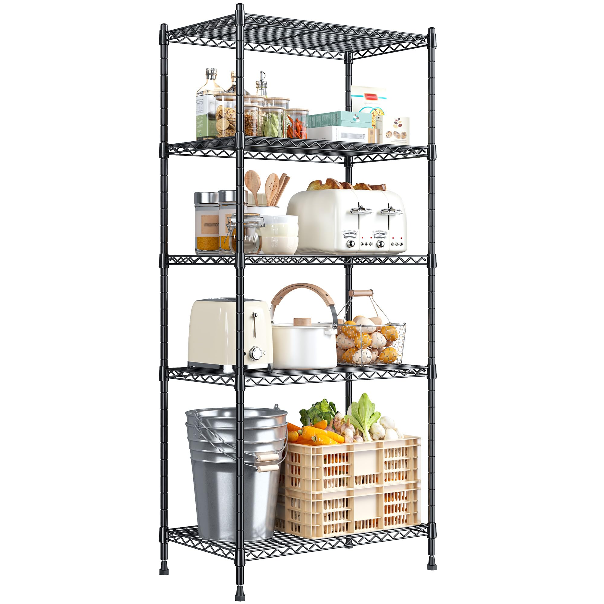 5 Tier Storage Shelves, Wire Shelving Unit