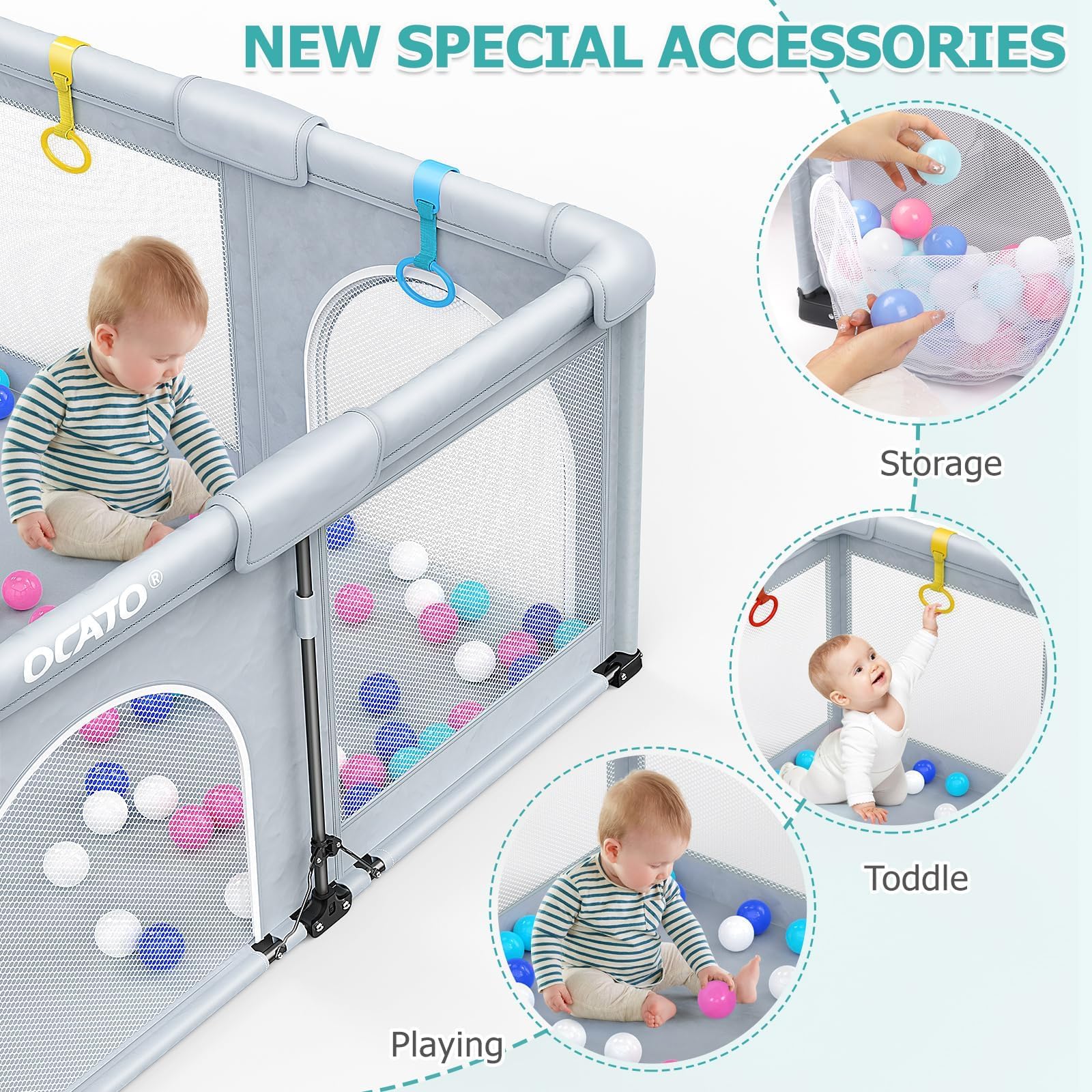 Foldable Baby Playpen 50x50 Portable Indoor Outdoor Safety Play Yard