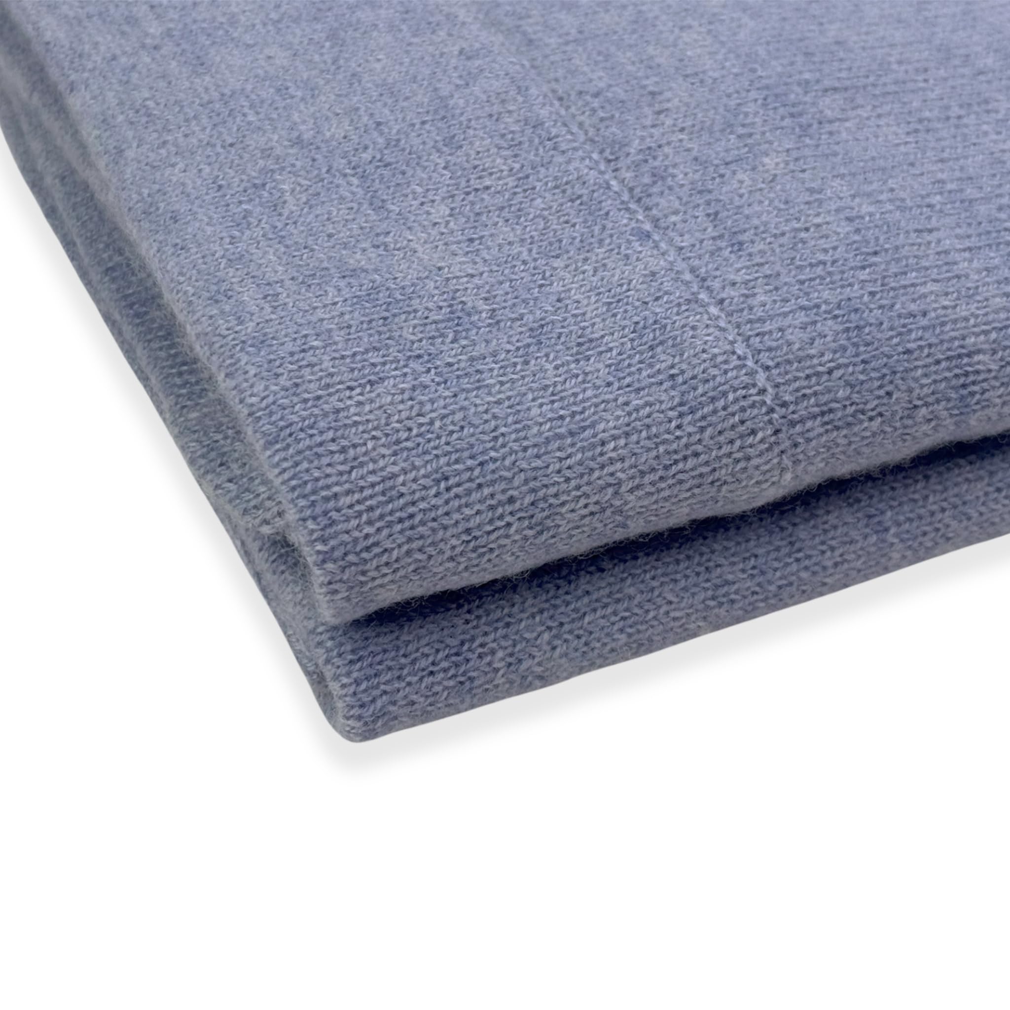 100% Cashmere Baby Blanket Luxe Knit Design in Blue - 32" x 40"