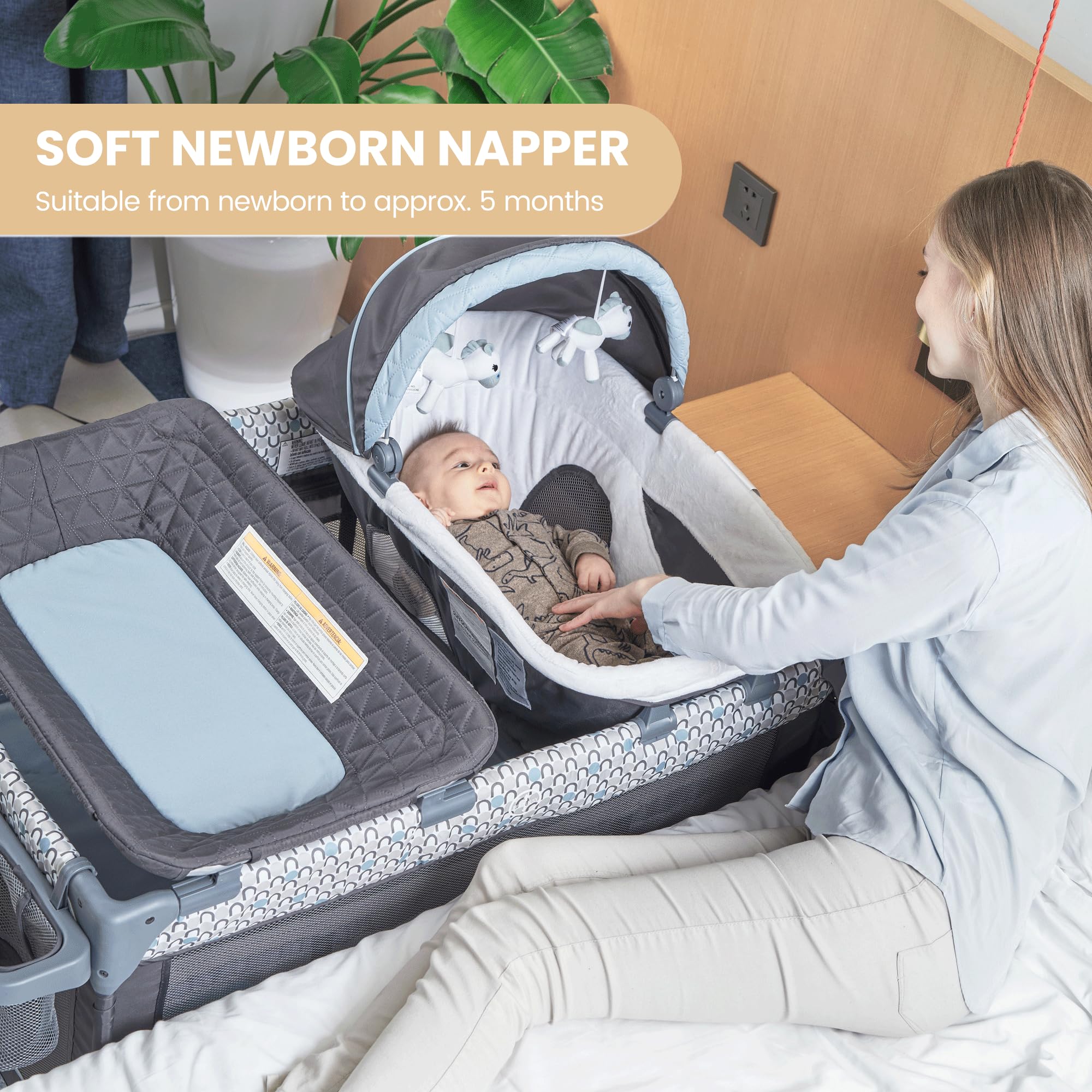 5-in-1 Pack and Play with Bassinet and Changing Table