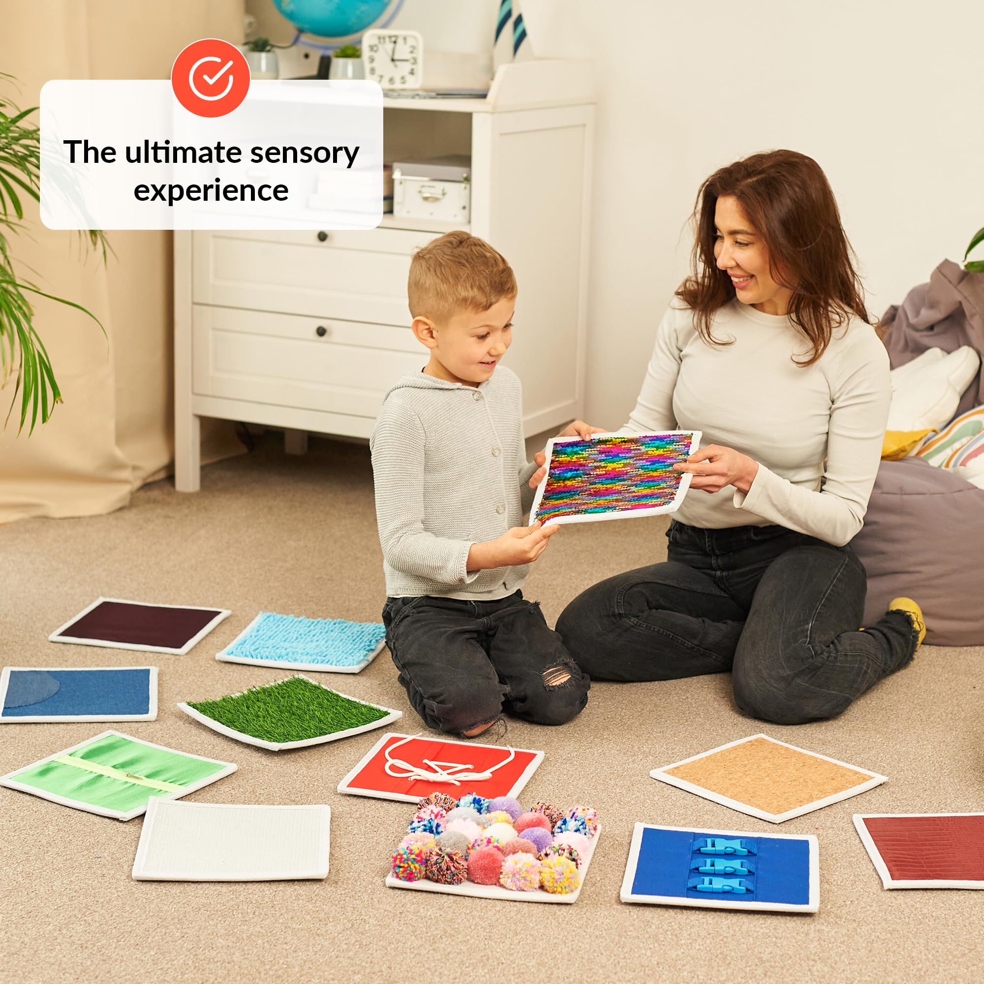 Sensory Wall Panels Tactile Tiles Set for Kids