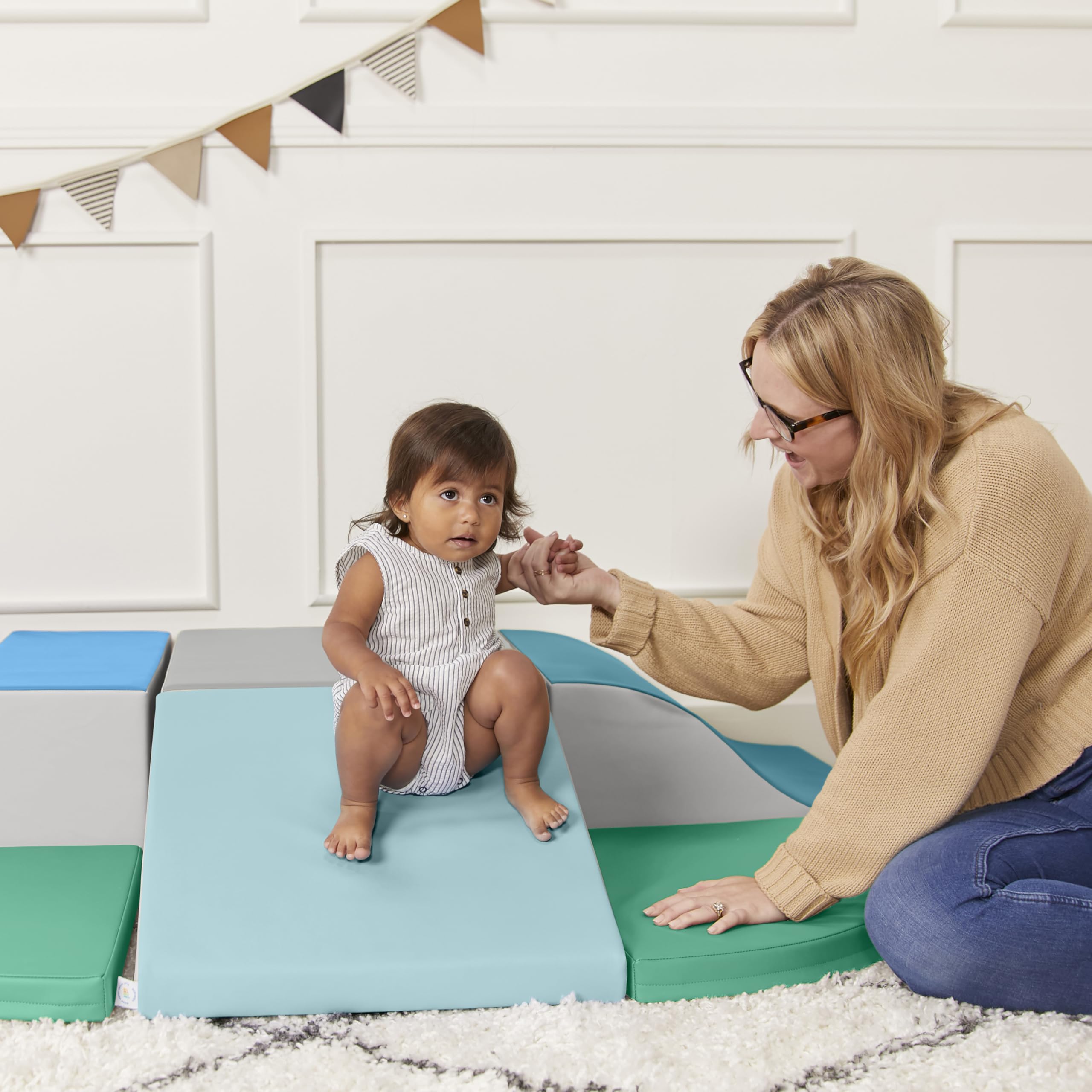 Foam Climber and Slide Playset for Toddlers - 6 Piece Indoor Play Structure