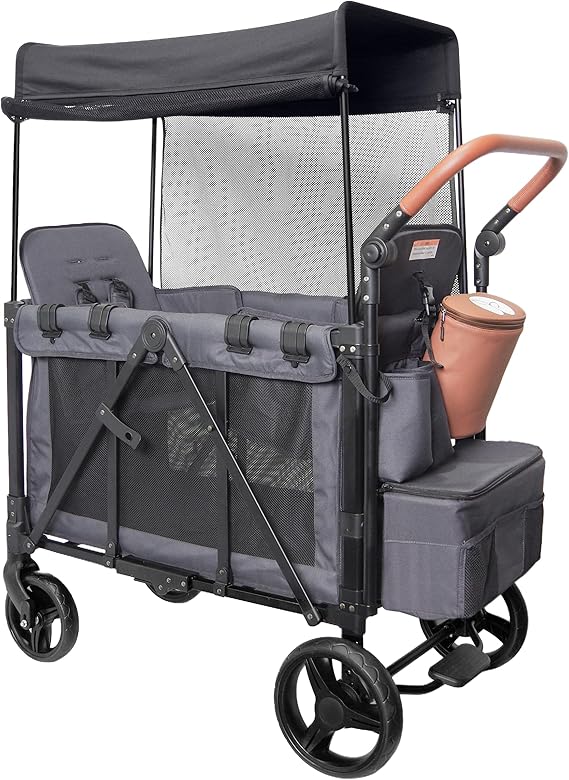 Stroller for 2 Kids with Insulated Snack Pack Foldable All-Terrain Wagon Stroller