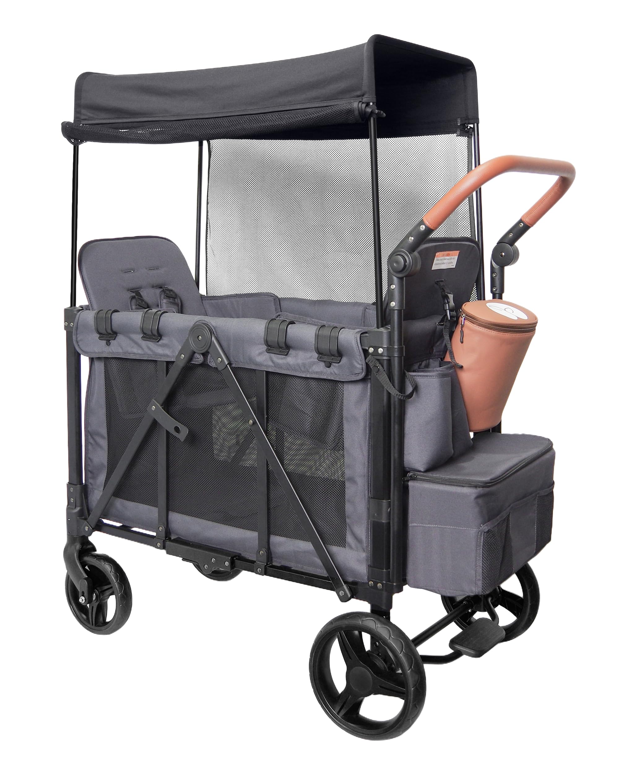 Stroller for 2 Kids with Insulated Snack Pack Foldable All-Terrain Wagon Stroller