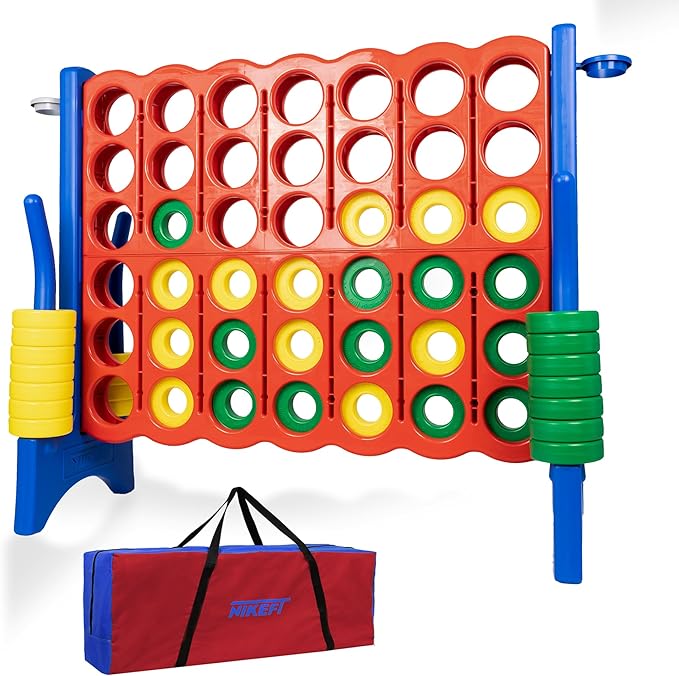 4 in a Row Connect Game+Waterproof Carry Bag,Included-4 ft X 3.5 ft Tall
