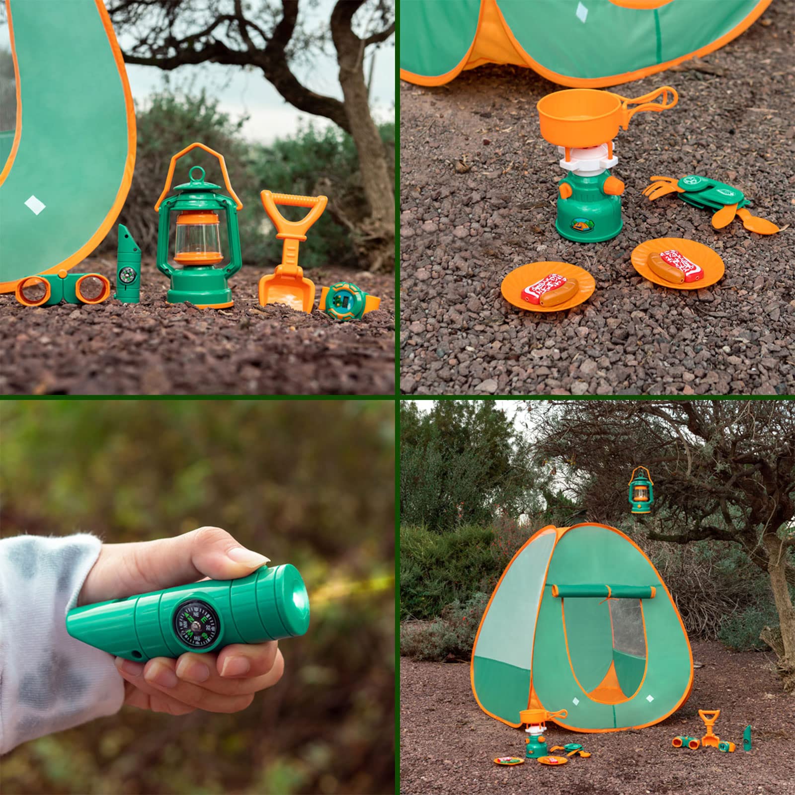Kids Pop Up Play Tent with Camping Gear Set