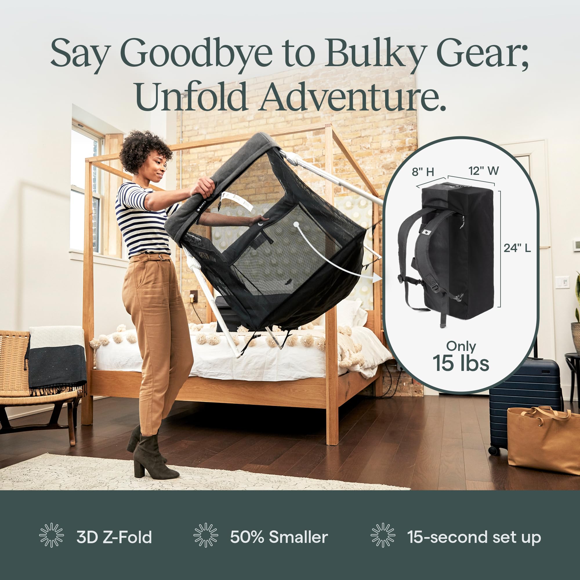 Portable Travel Crib with Backpack