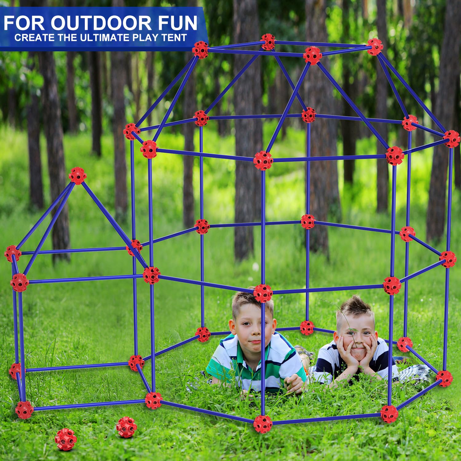 Fort Building Kit 180 Pieces for Kids STEM Construction Toy Set