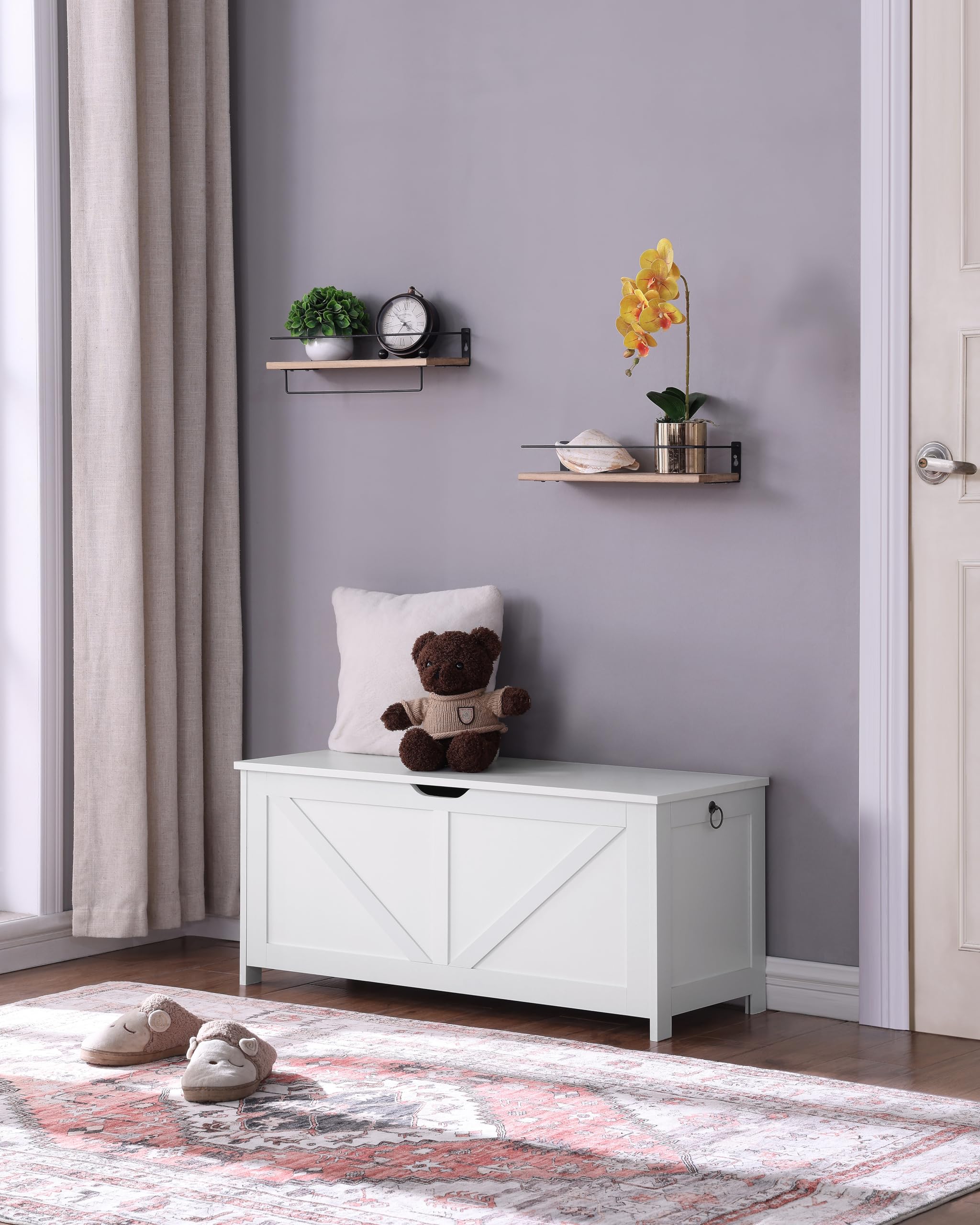 Storage Bench, Toy Chest, Storage Chest with U-Shaped