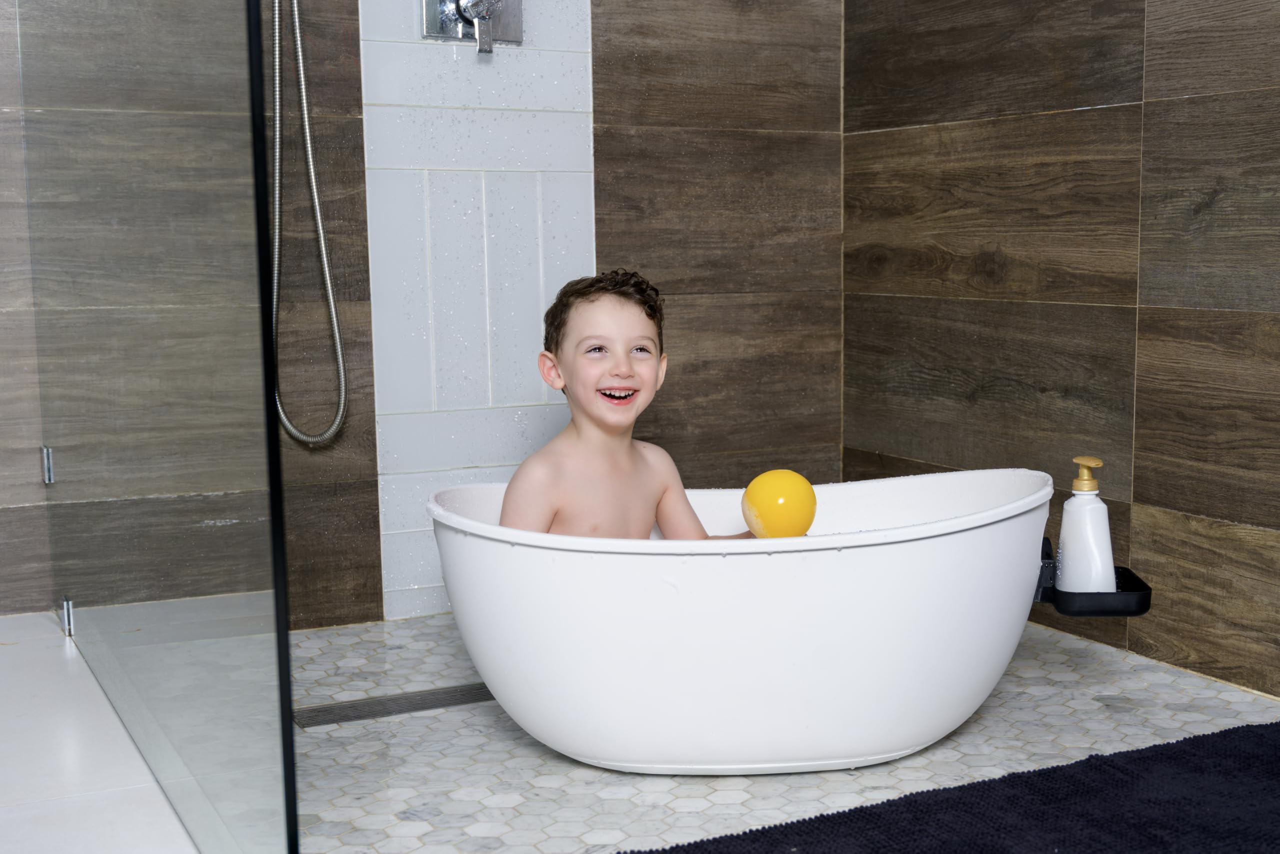 Luxury Standing Baby Bathtub, 3-Stage Convertible with Wooden