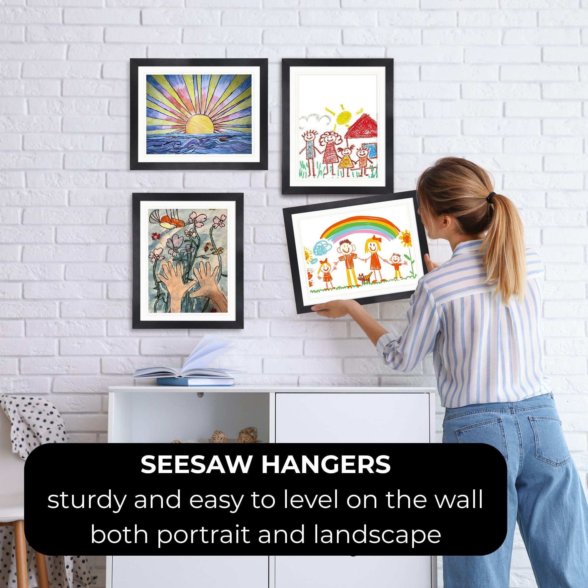 2-Pack Kids Artwork Frames Changeable 10x12.5 w Easels