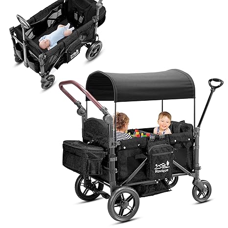 Wagon Stroller for 2 Kids,Premium Wagon for Kids with Removable Canopy, Snack Tray