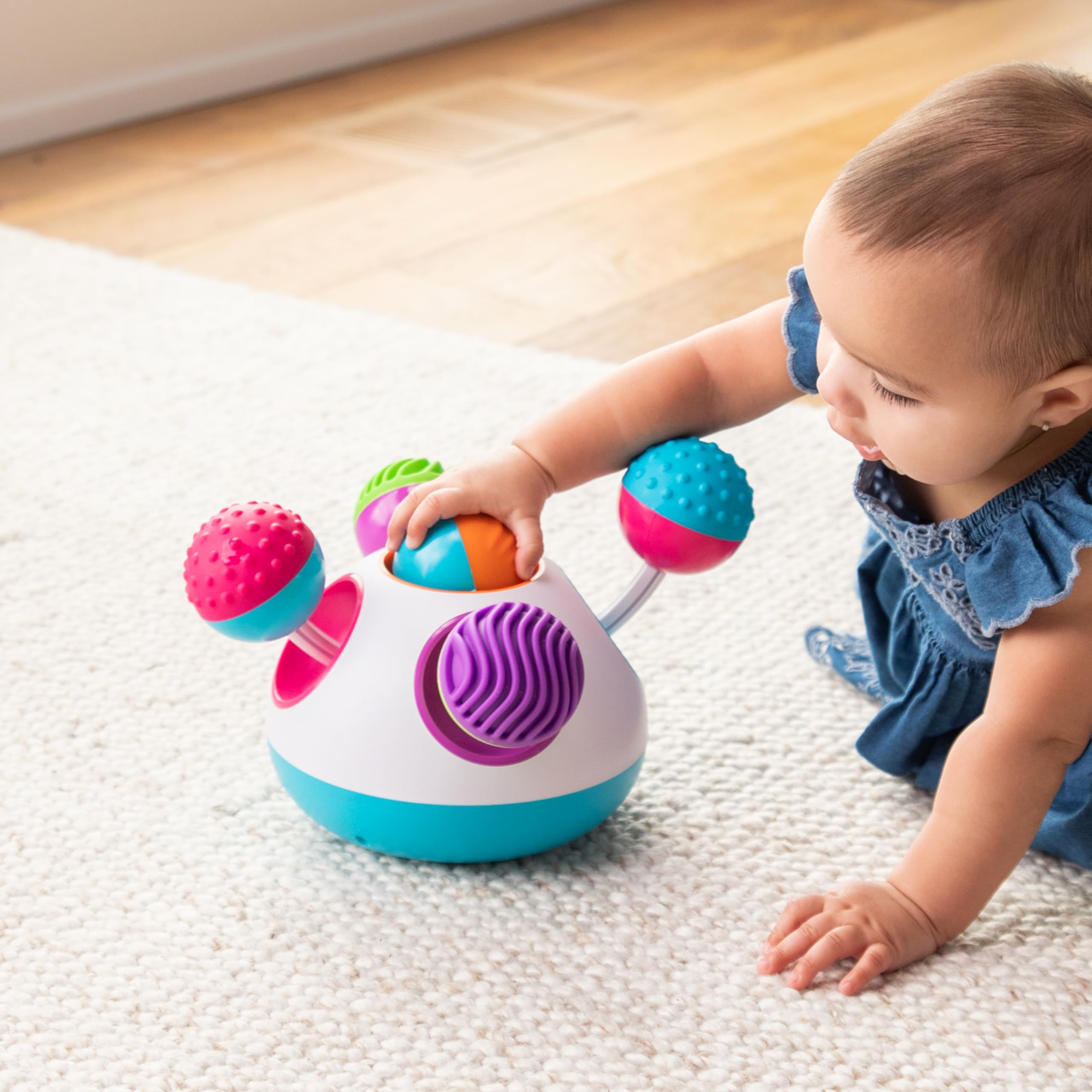 Fat Brain Toys Klickity Sensory Baby Toys, 1 Year and Up, Engaging Multi-Textured Early Developmental Toddler Activities for Tactile and Visual Stimulation