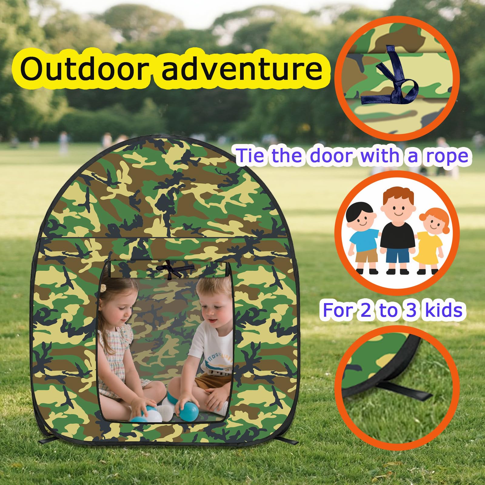 Military Camouflage Pop Up Play Tent for Kids
