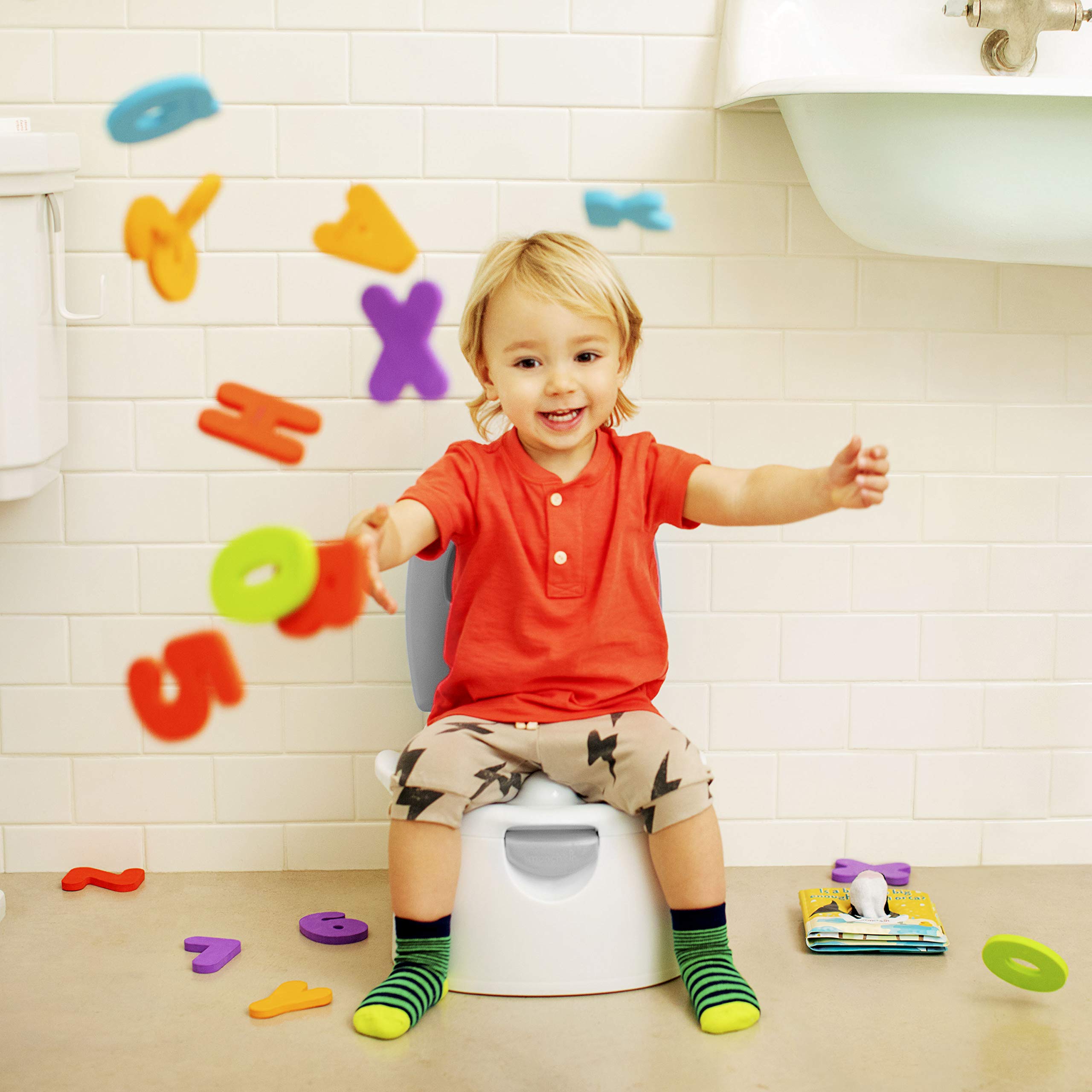 Hammer Multi-Stage 3-in-1 Potty Seat, (Potty Chair, Trainer Ring and Step Stool), Grey