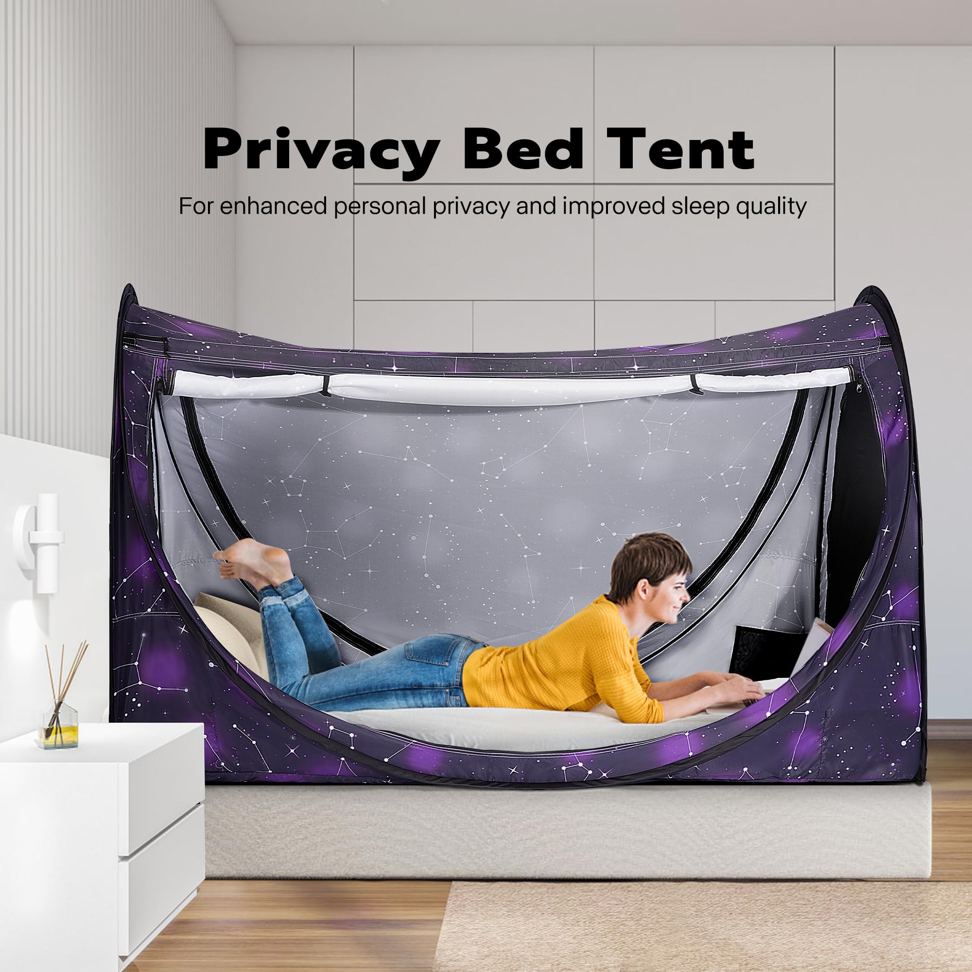 Twin Size Privacy Bed Tent with Mosquito Mesh